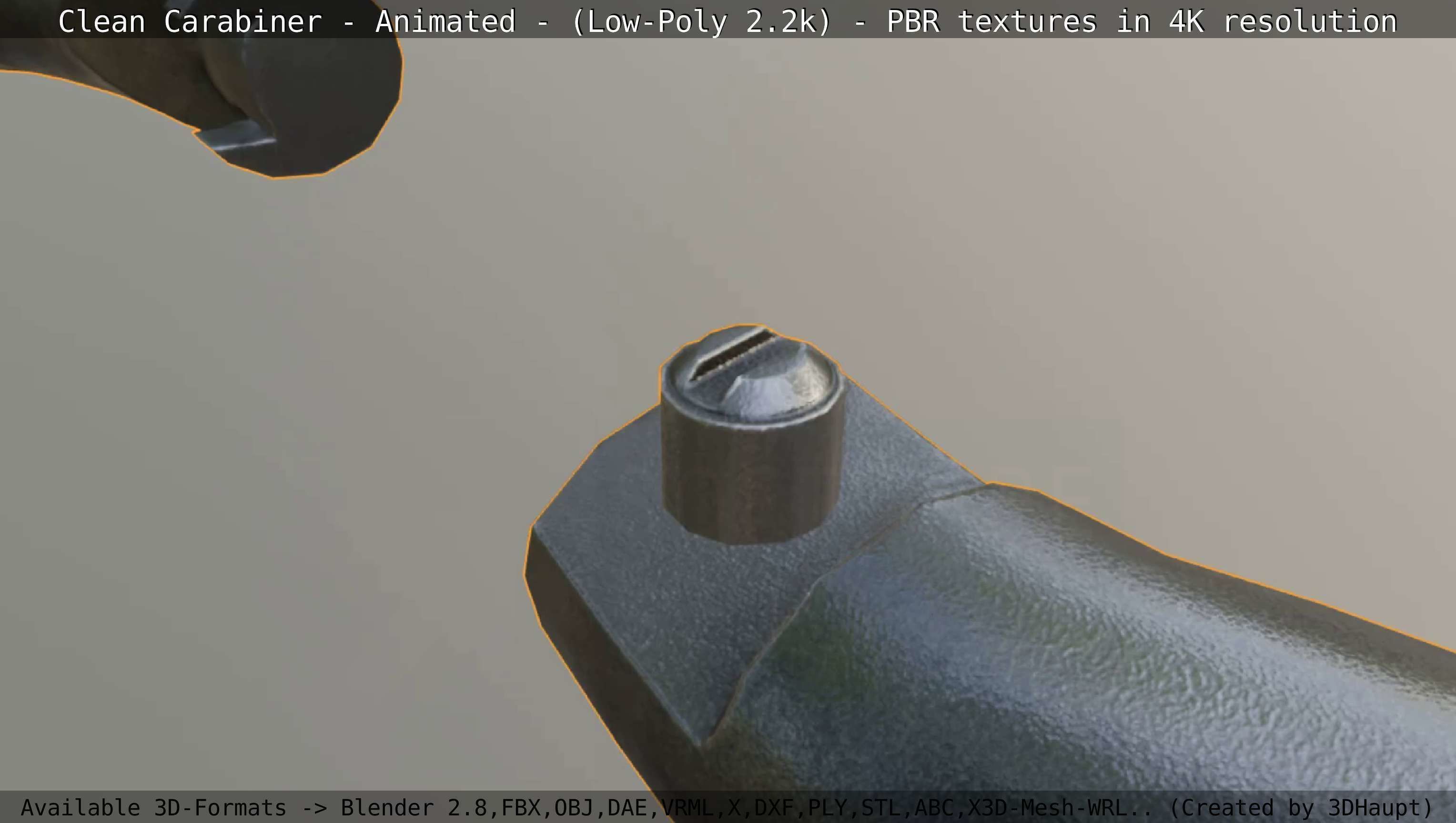 Carabiner - Karabinerhaken - Low-Poly - Animated Low-poly 3D model_21