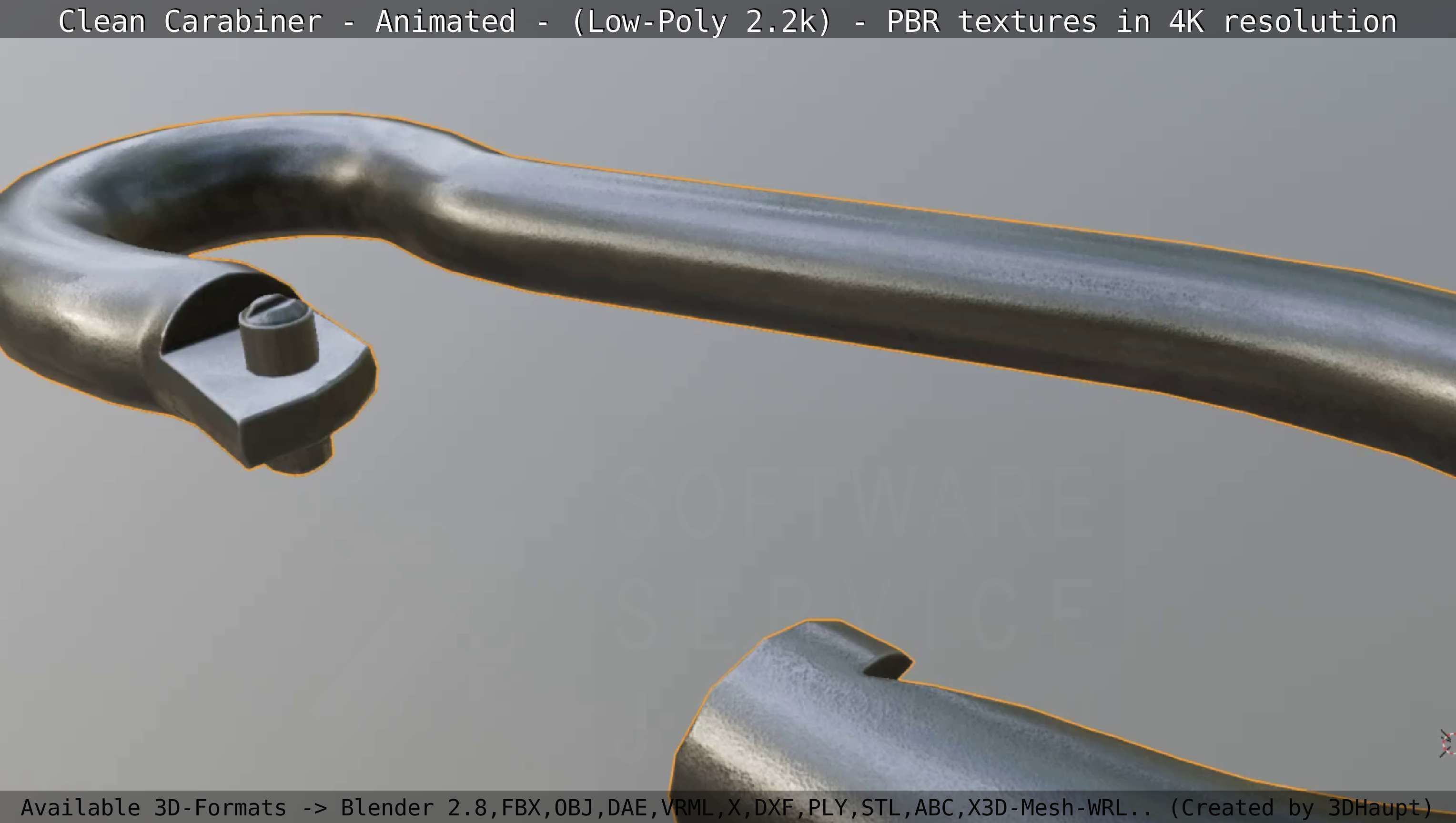 Carabiner - Karabinerhaken - Low-Poly - Animated Low-poly 3D model_58