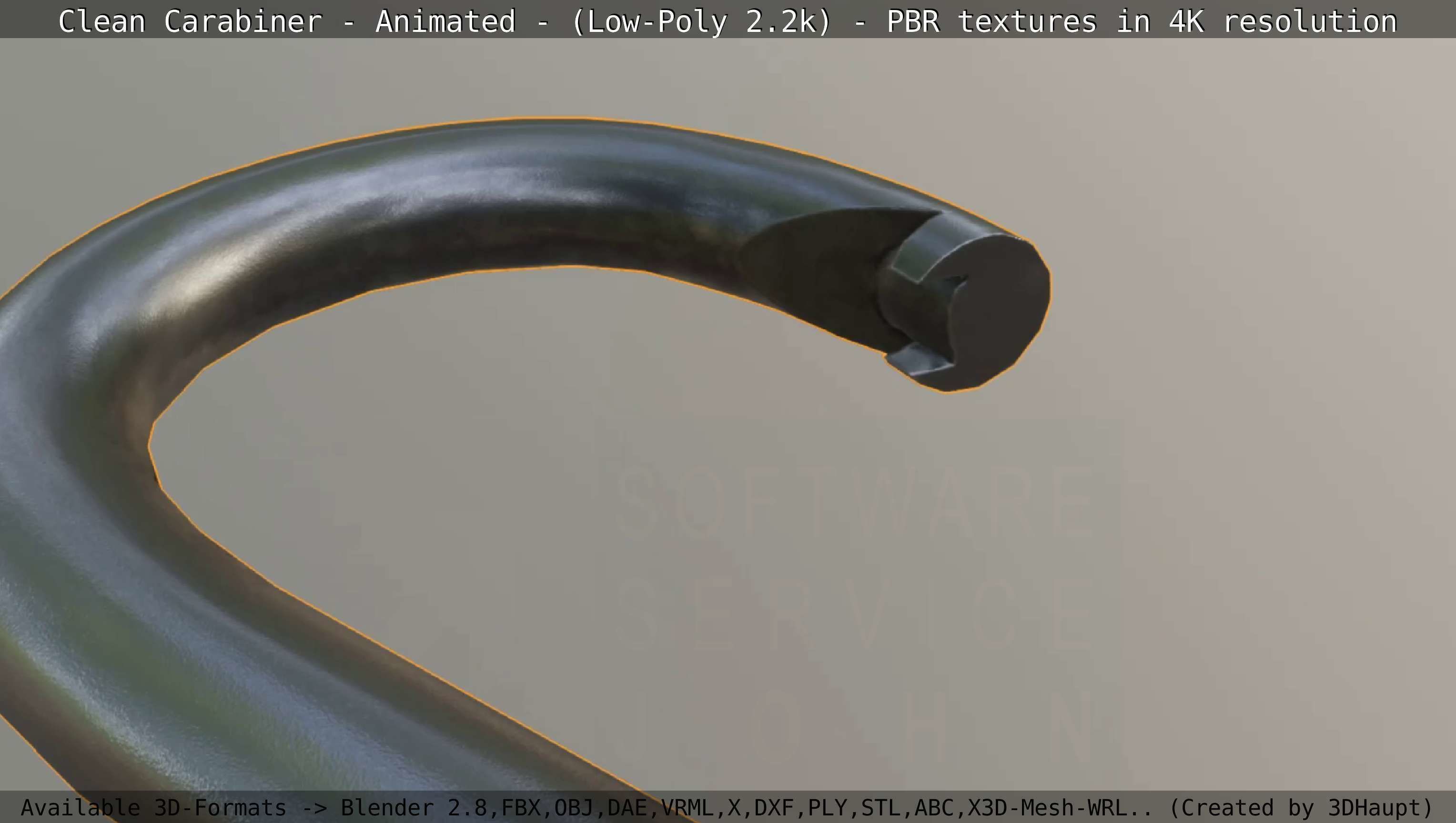 Carabiner - Karabinerhaken - Low-Poly - Animated Low-poly 3D model_59
