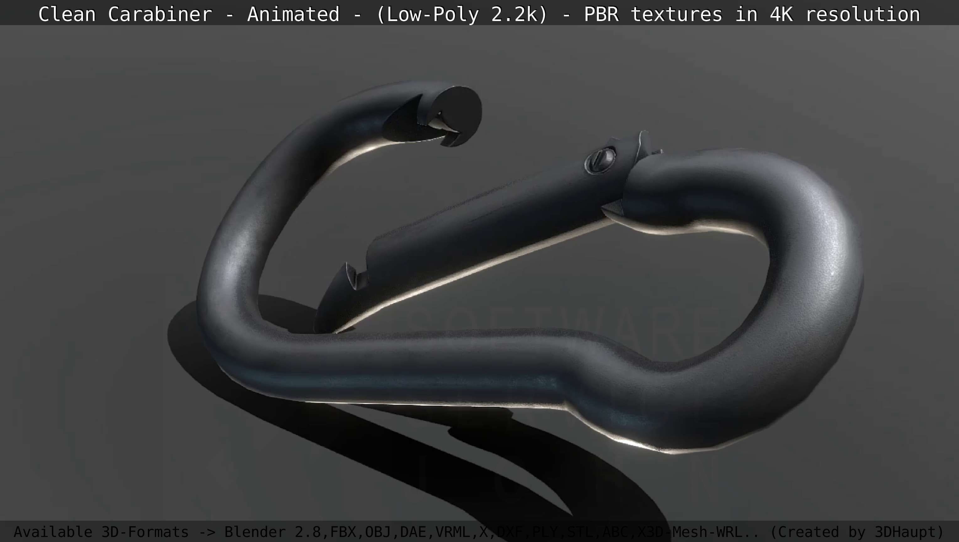 Carabiner - Karabinerhaken - Low-Poly - Animated Low-poly 3D model_78