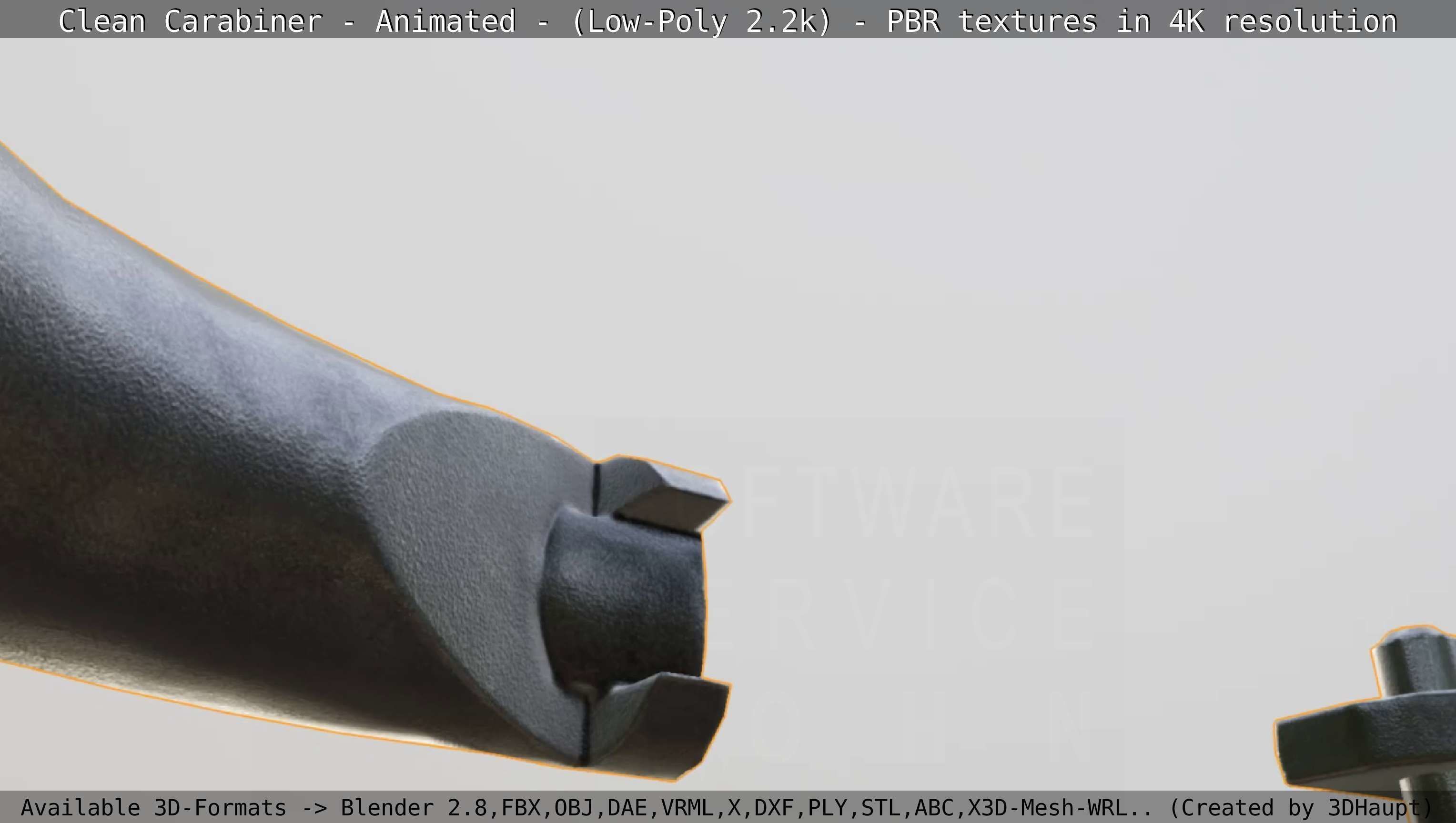 Carabiner - Karabinerhaken - Low-Poly - Animated Low-poly 3D model_30