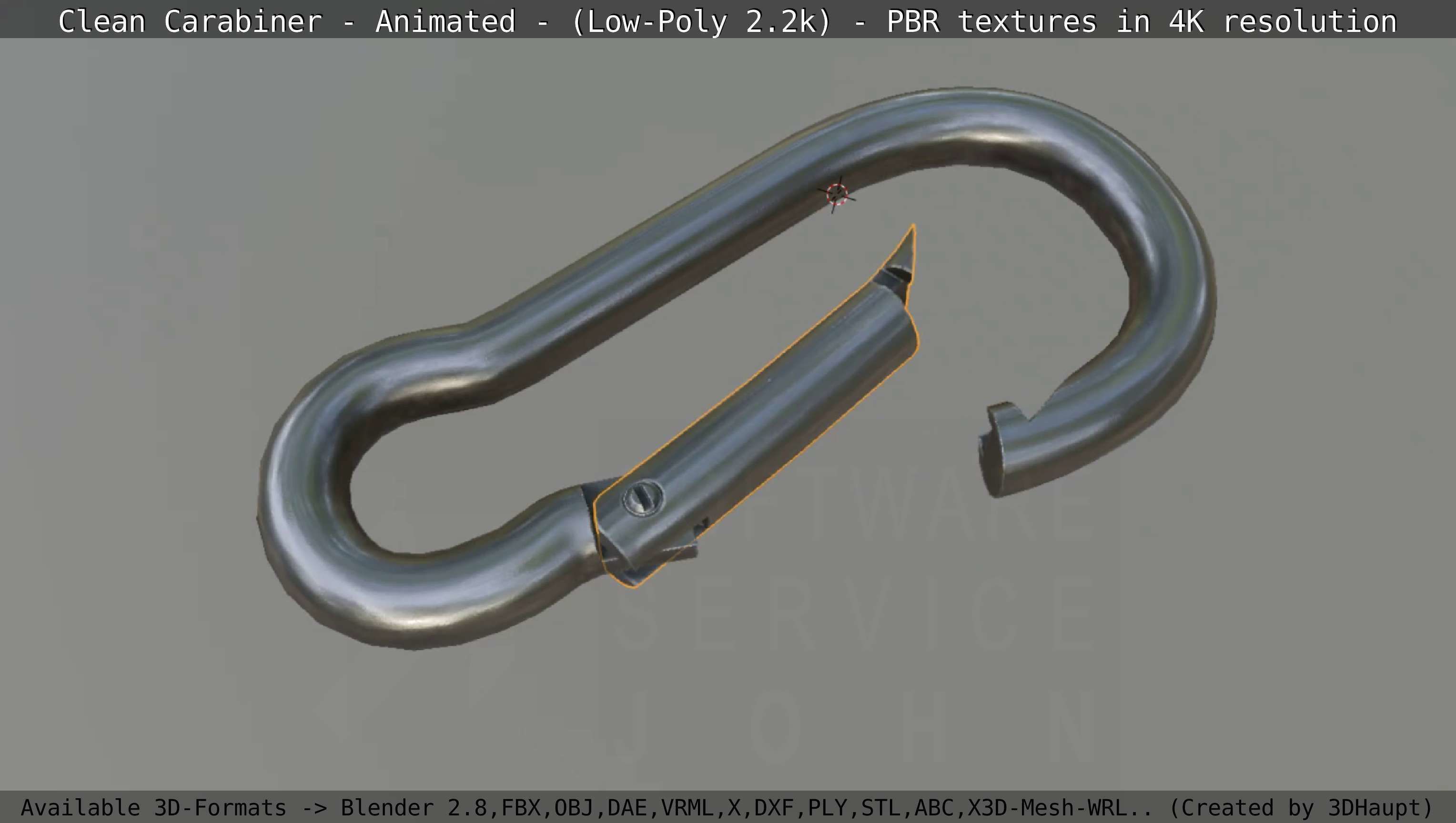Carabiner - Karabinerhaken - Low-Poly - Animated Low-poly 3D model_2