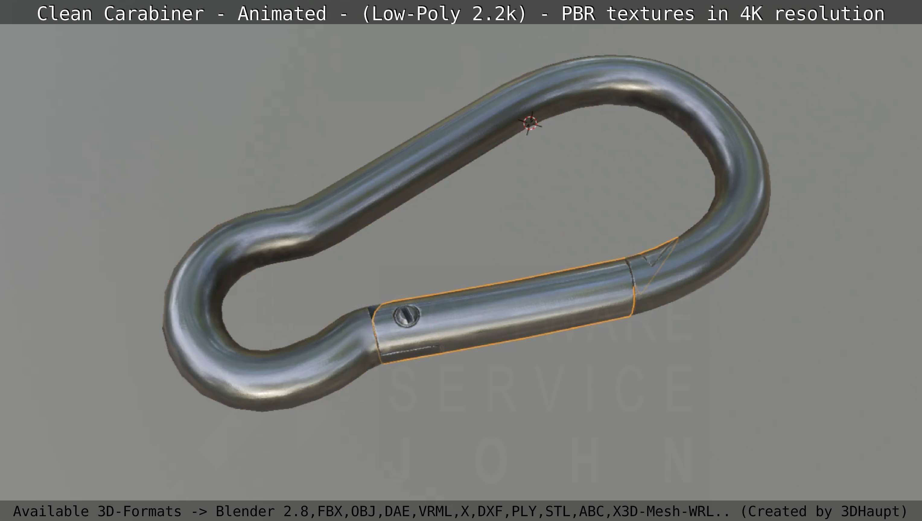 Carabiner - Karabinerhaken - Low-Poly - Animated Low-poly 3D model_40