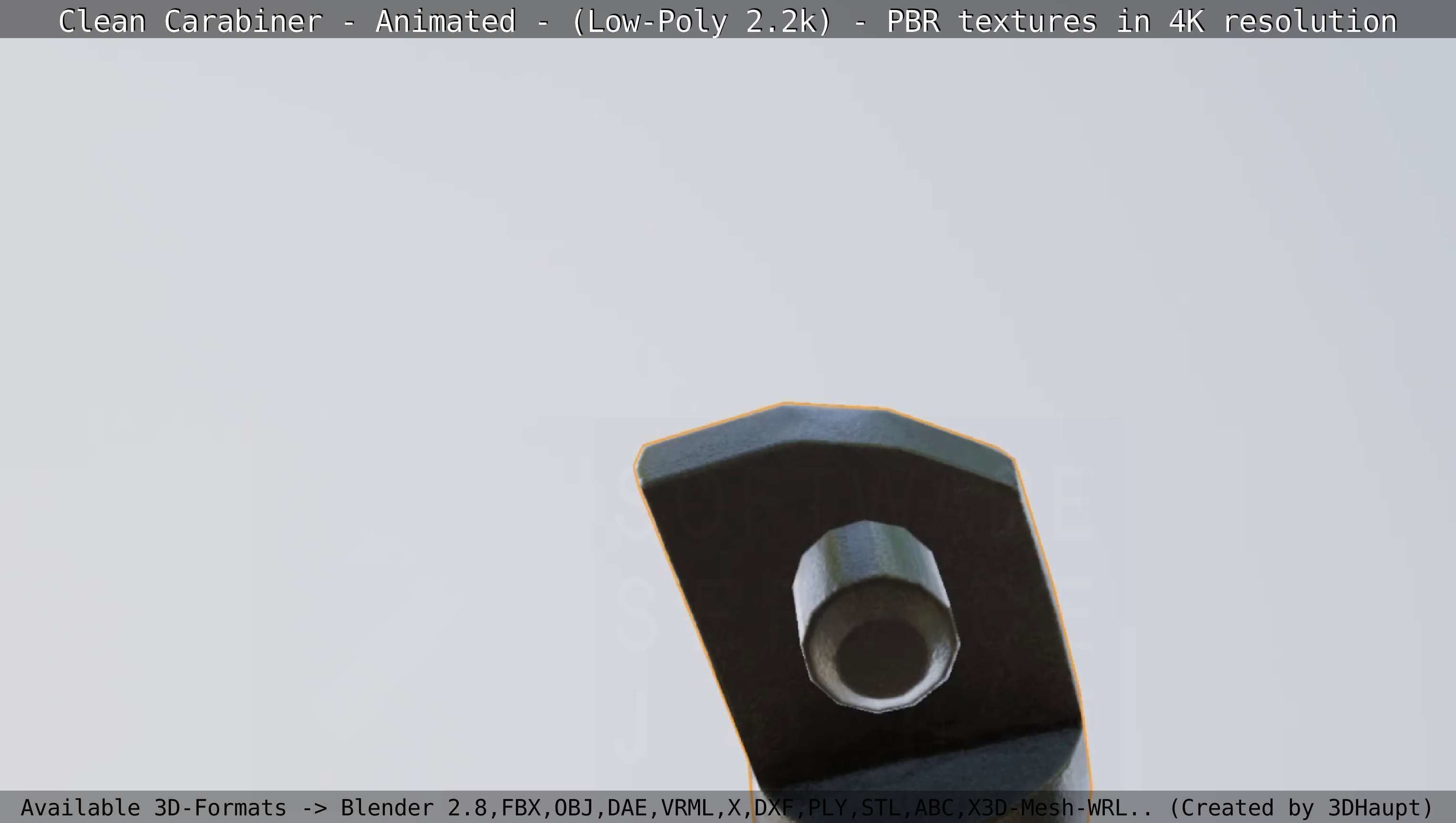 Carabiner - Karabinerhaken - Low-Poly - Animated Low-poly 3D model_63