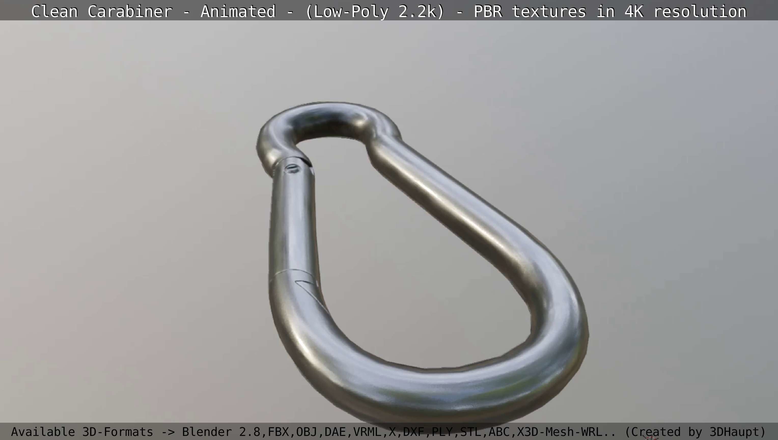 Carabiner - Karabinerhaken - Low-Poly - Animated Low-poly 3D model_33