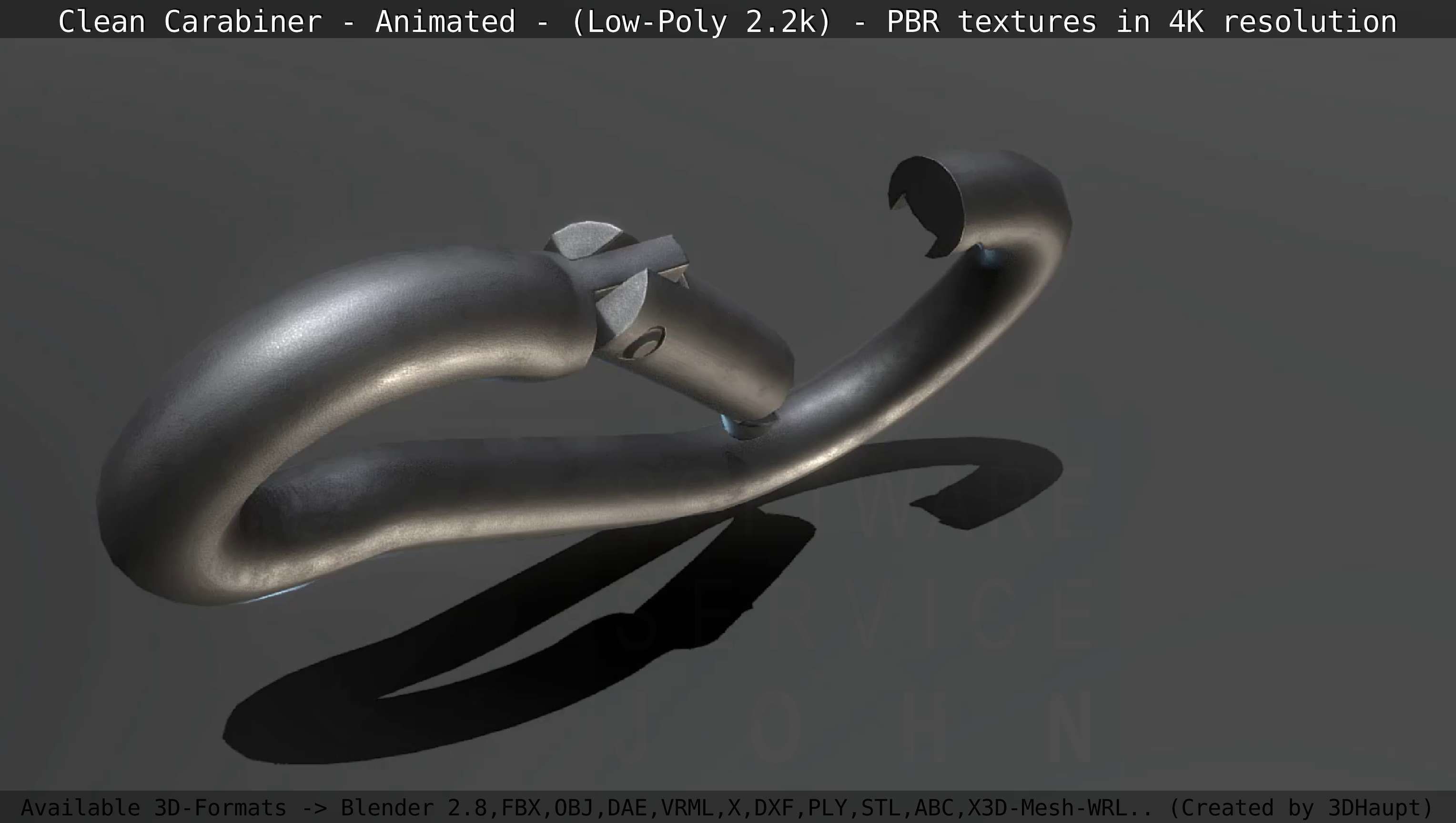 Carabiner - Karabinerhaken - Low-Poly - Animated Low-poly 3D model_76