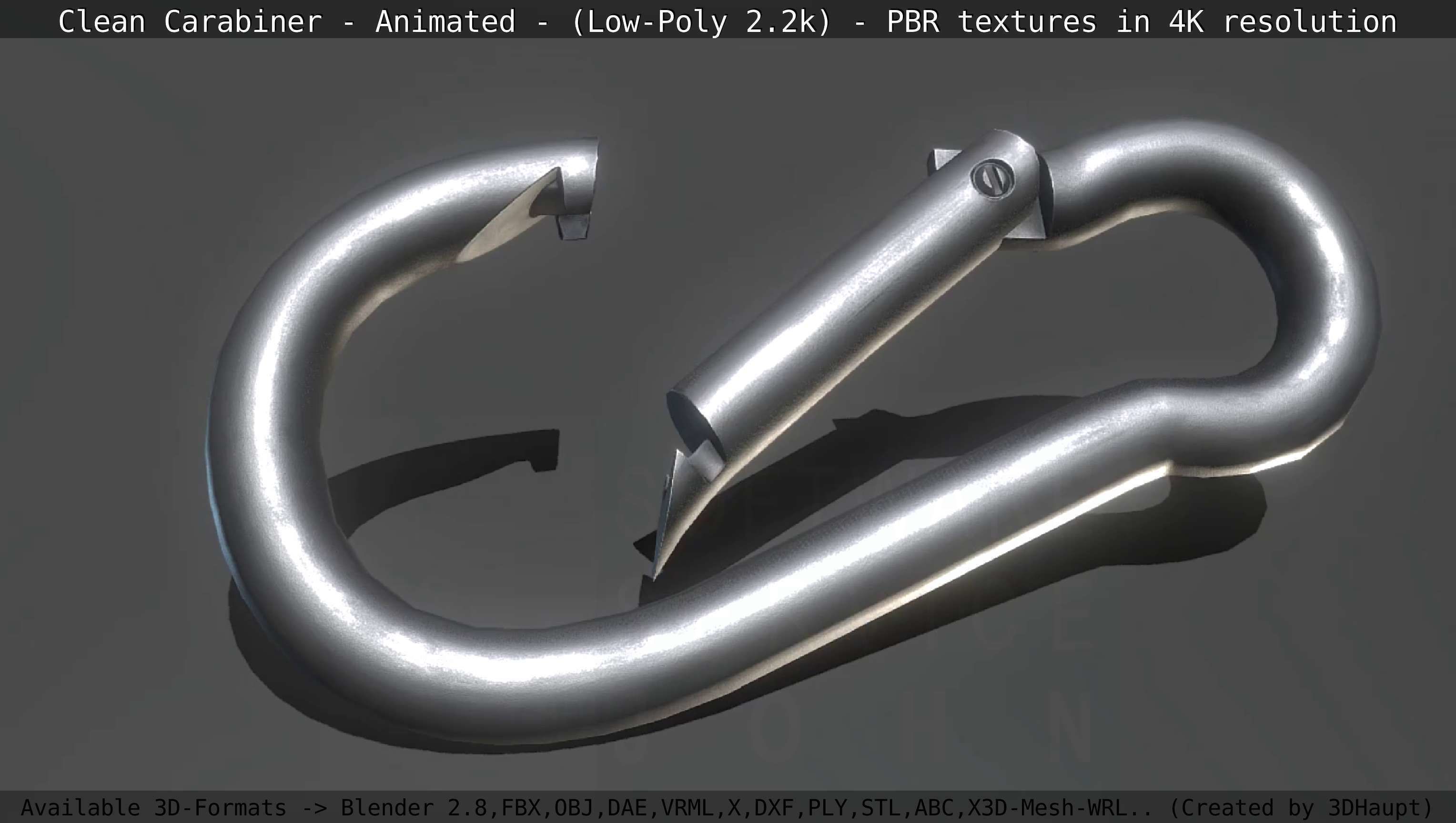 Carabiner - Karabinerhaken - Low-Poly - Animated Low-poly 3D model_23