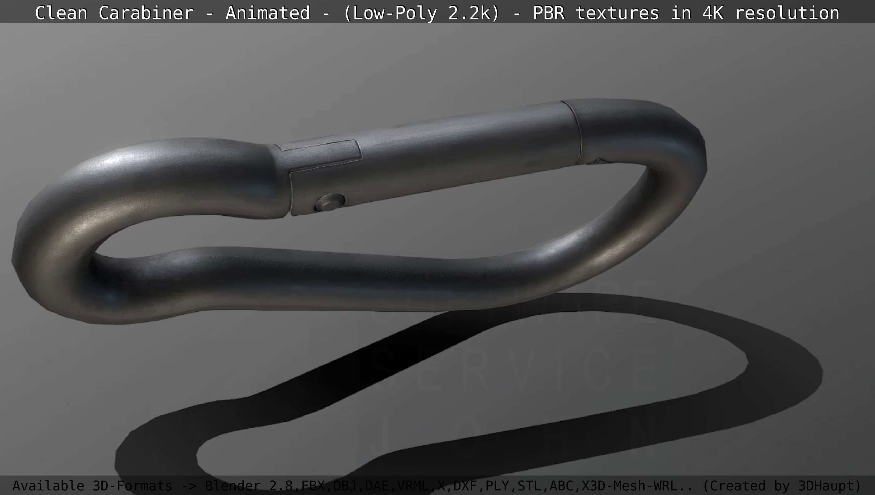 Carabiner - Karabinerhaken - Low-Poly - Animated Low-poly 3D model_73