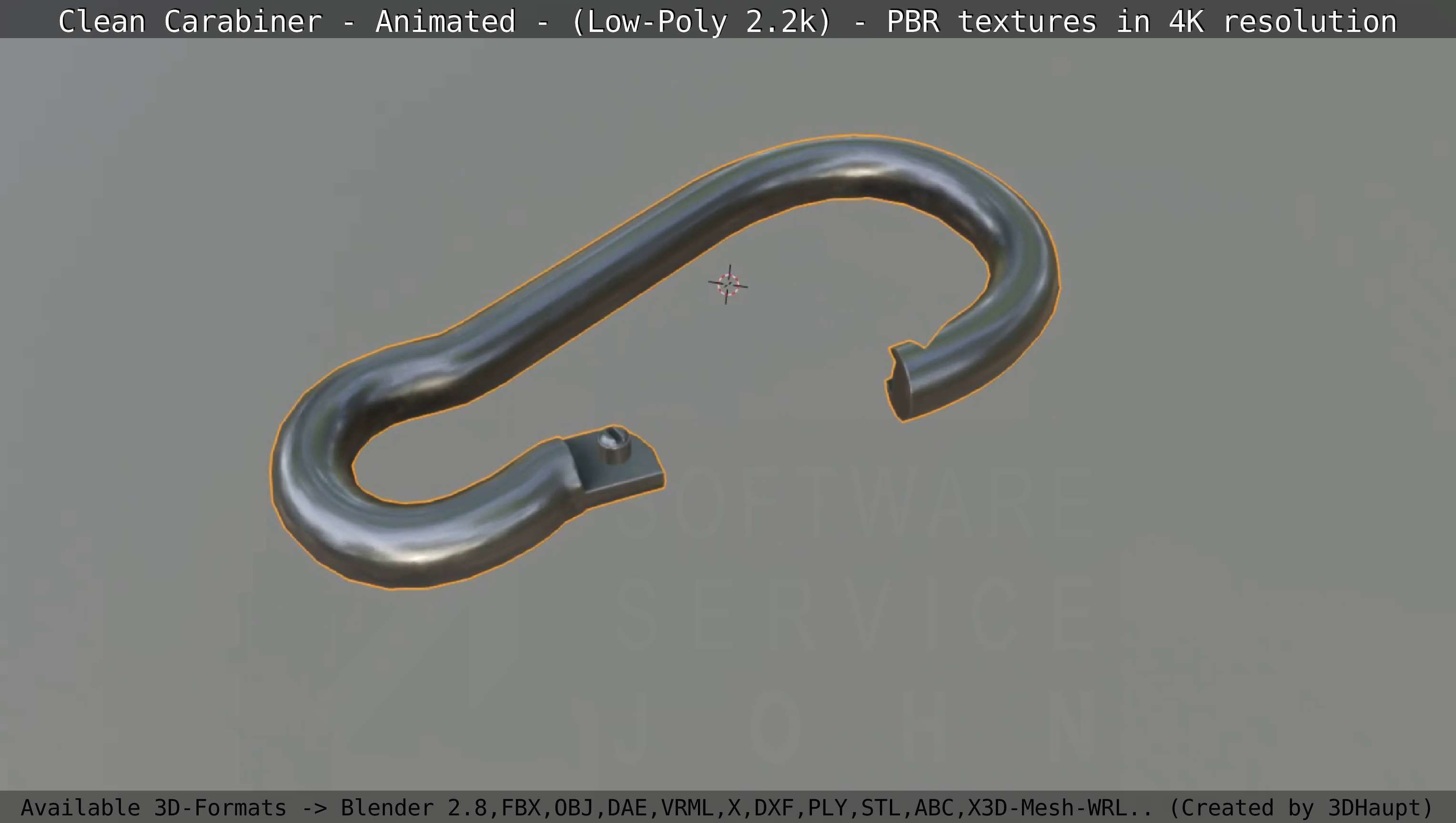 Carabiner - Karabinerhaken - Low-Poly - Animated Low-poly 3D model_68