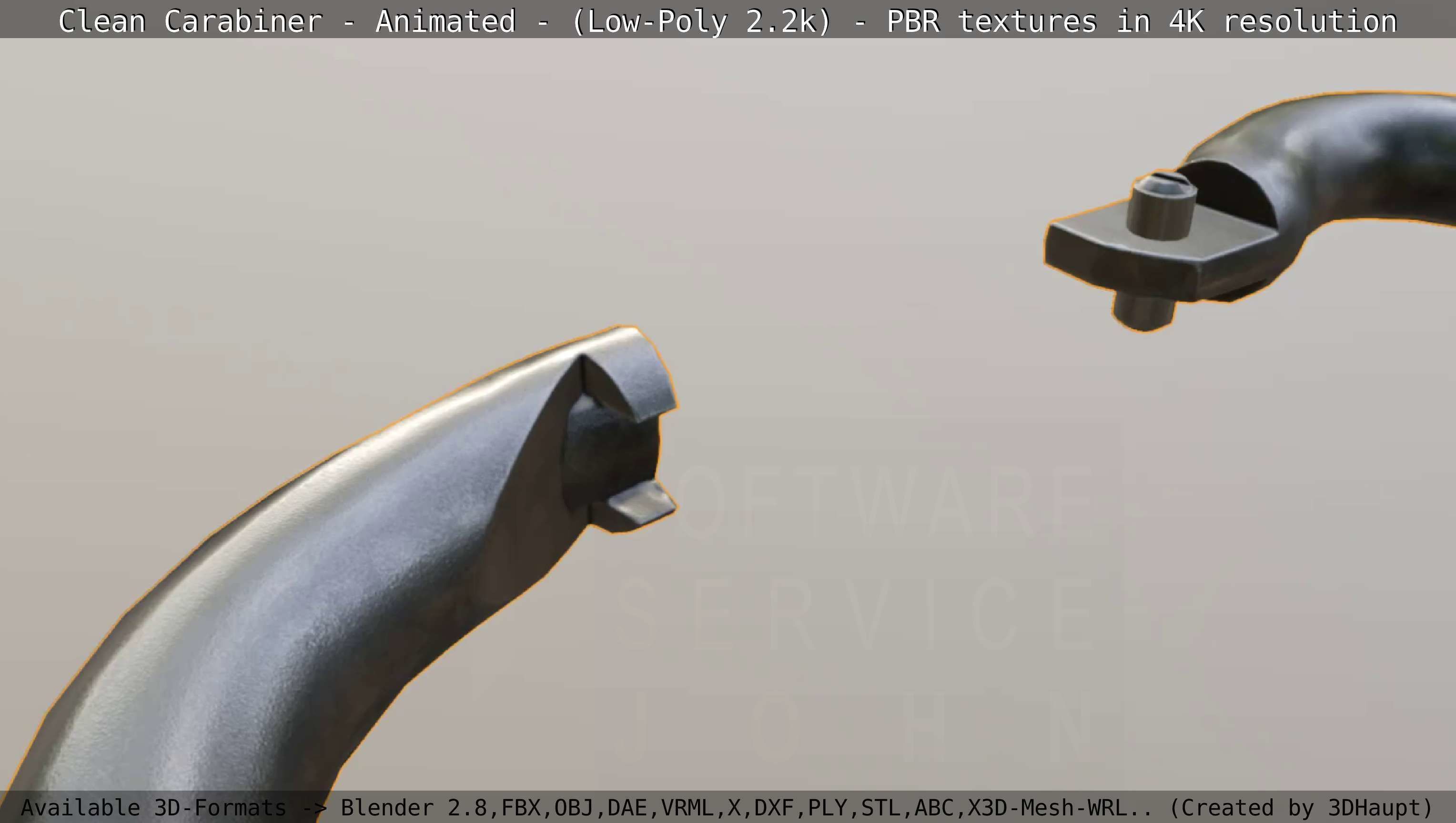 Carabiner - Karabinerhaken - Low-Poly - Animated Low-poly 3D model_69