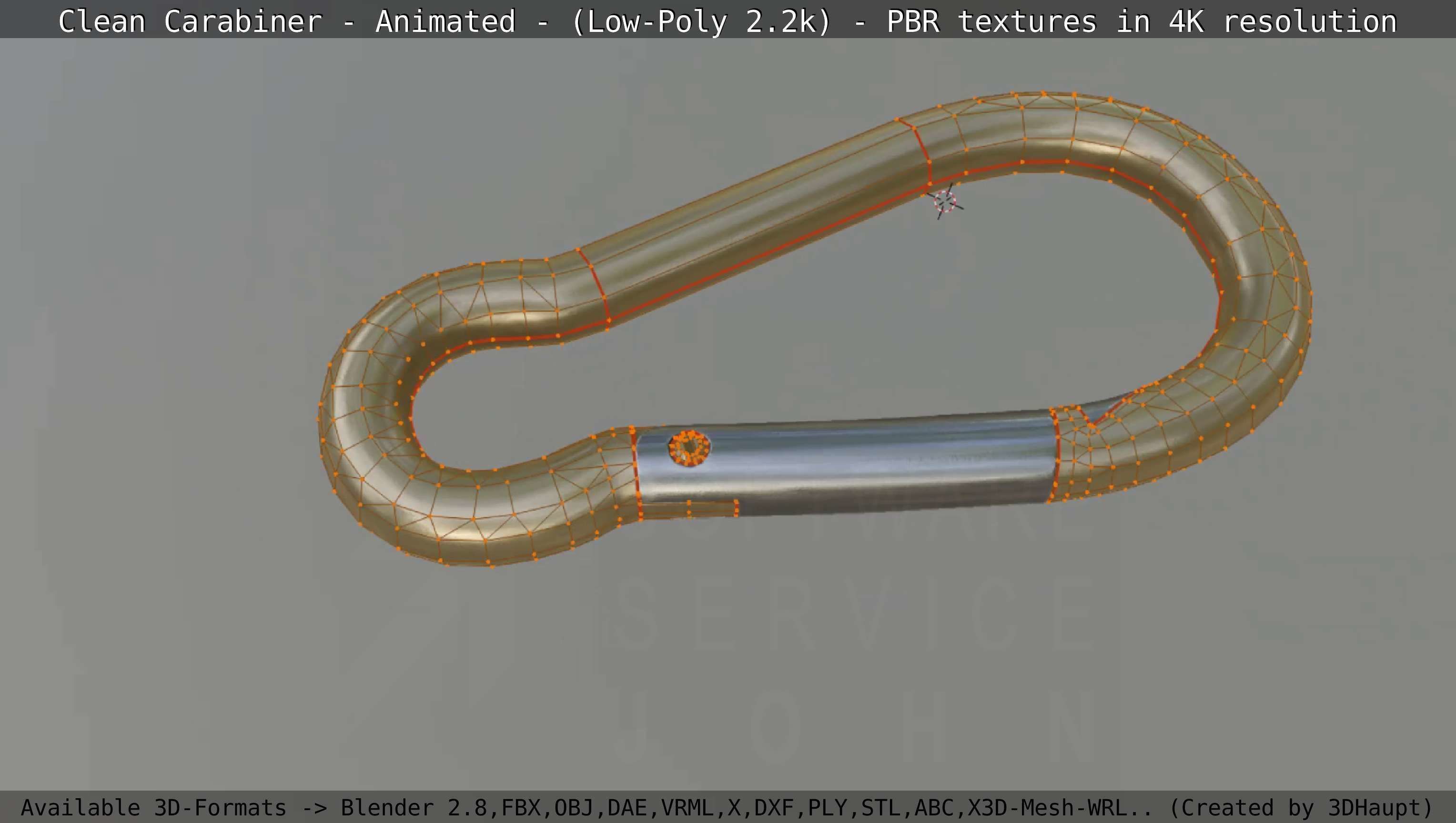 Carabiner - Karabinerhaken - Low-Poly - Animated Low-poly 3D model_9