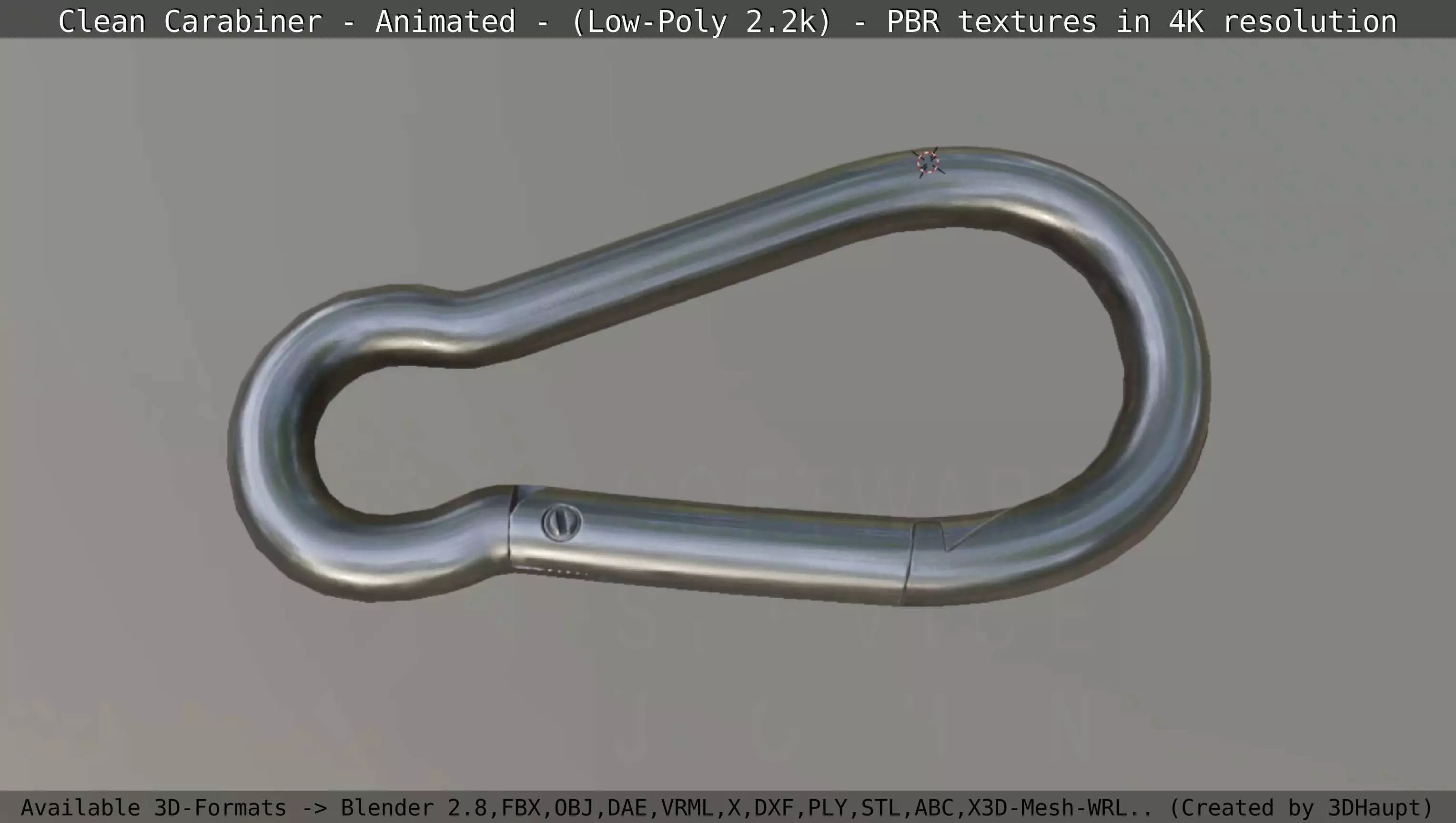 Carabiner - Karabinerhaken - Low-Poly - Animated Low-poly 3D model_0