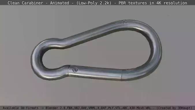 Carabiner - Karabinerhaken - Low-Poly - Animated Low-poly 3D model