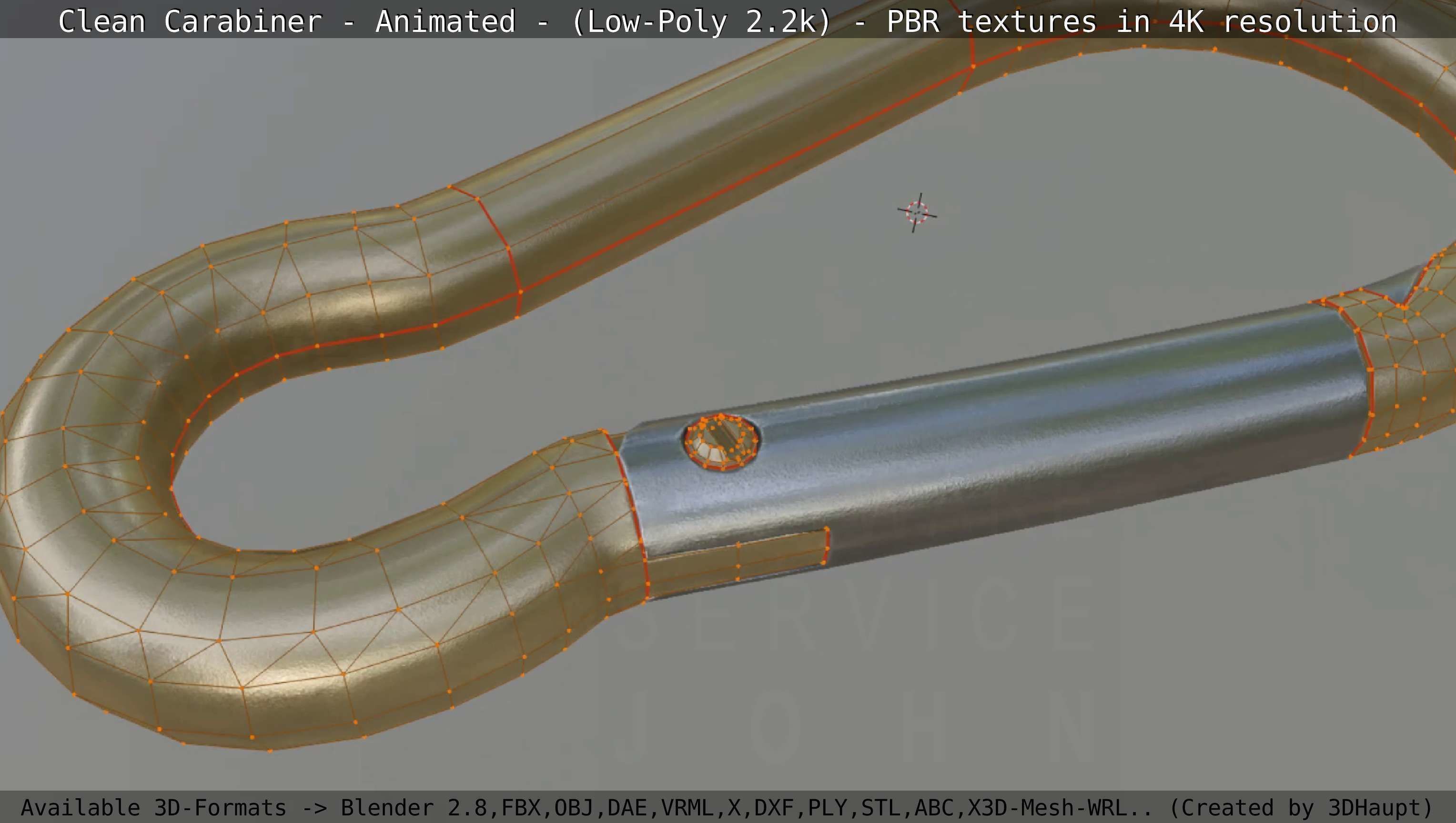 Carabiner - Karabinerhaken - Low-Poly - Animated Low-poly 3D model_34