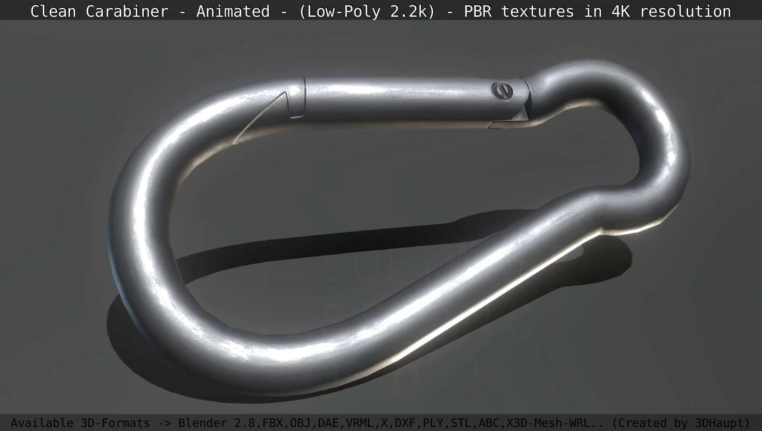 Carabiner - Karabinerhaken - Low-Poly - Animated Low-poly 3D model_70