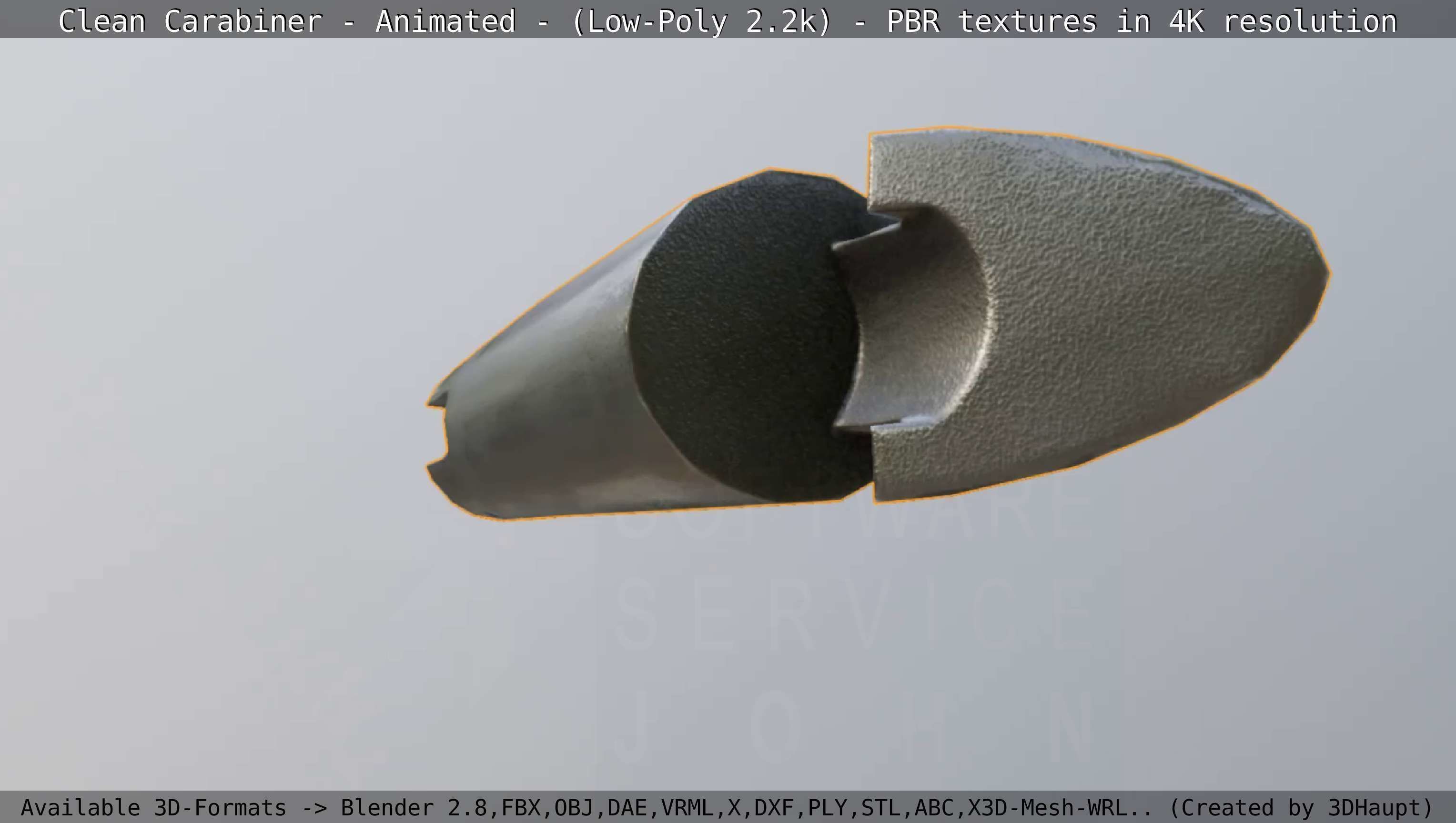 Carabiner - Karabinerhaken - Low-Poly - Animated Low-poly 3D model_42