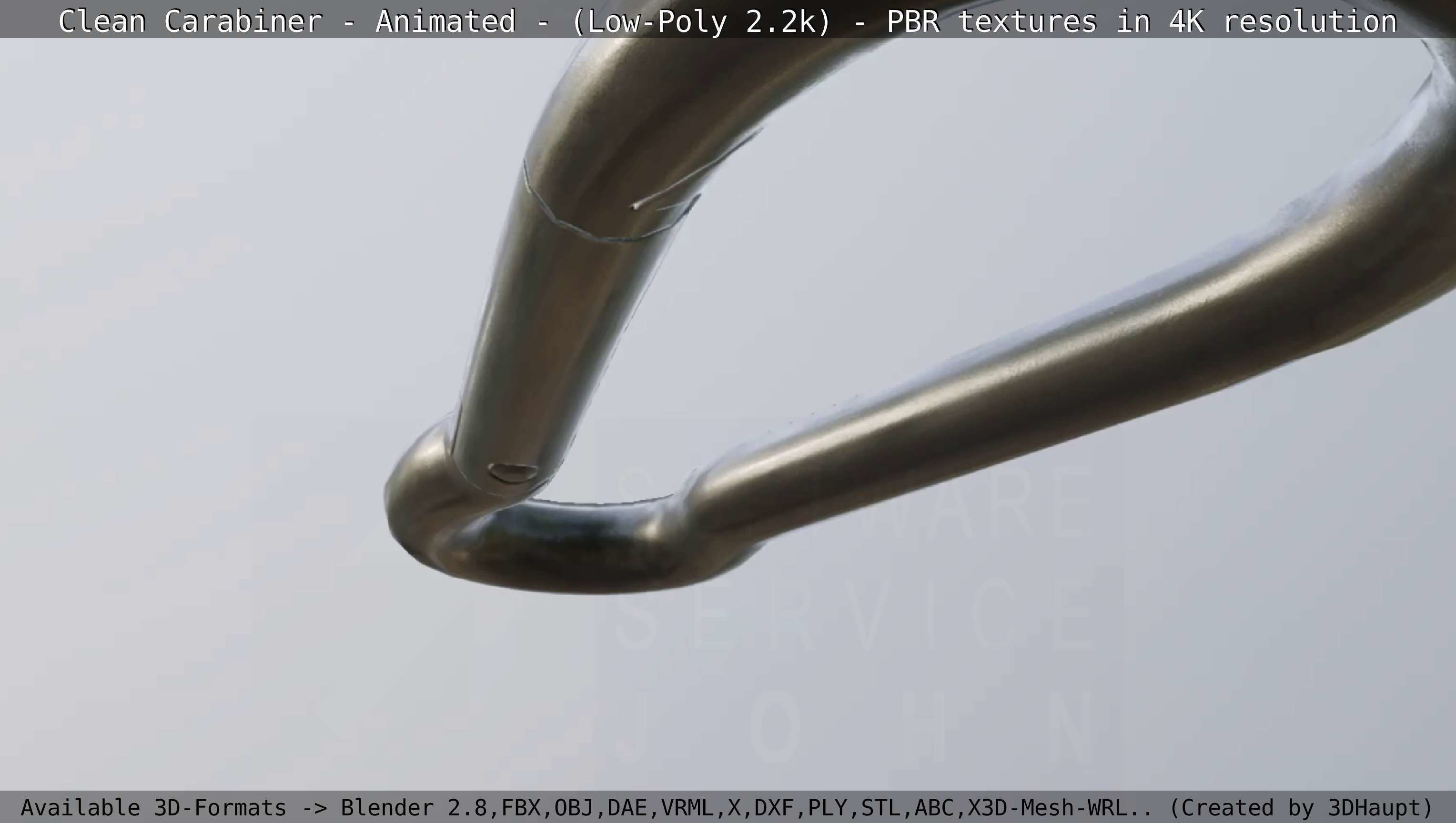 Carabiner - Karabinerhaken - Low-Poly - Animated Low-poly 3D model_32