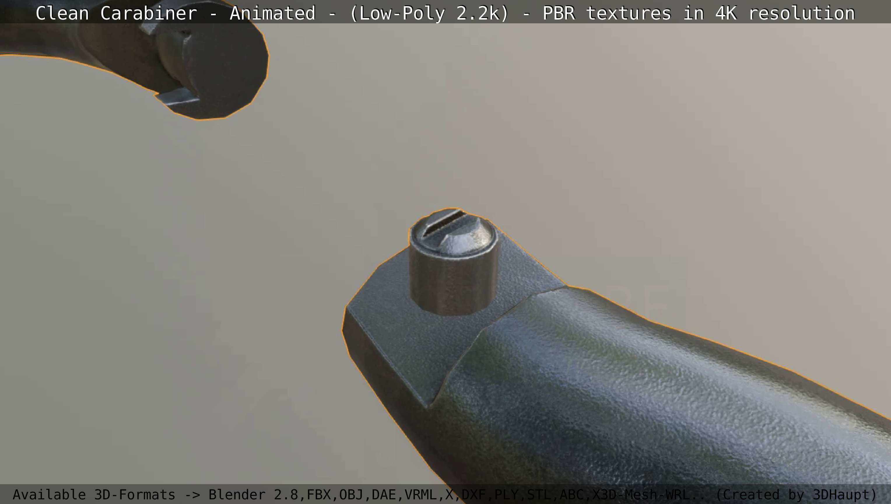 Carabiner - Karabinerhaken - Low-Poly - Animated Low-poly 3D model_62