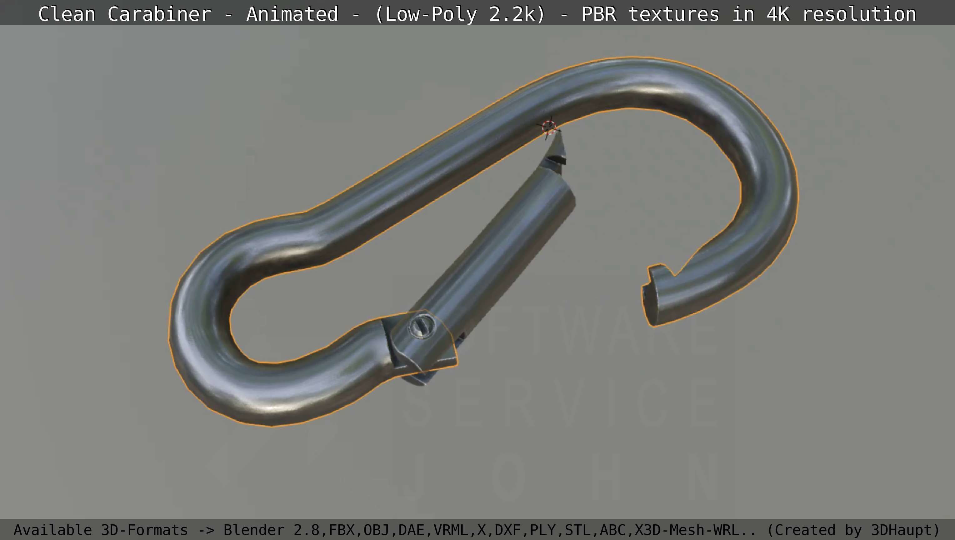 Carabiner - Karabinerhaken - Low-Poly - Animated Low-poly 3D model_55