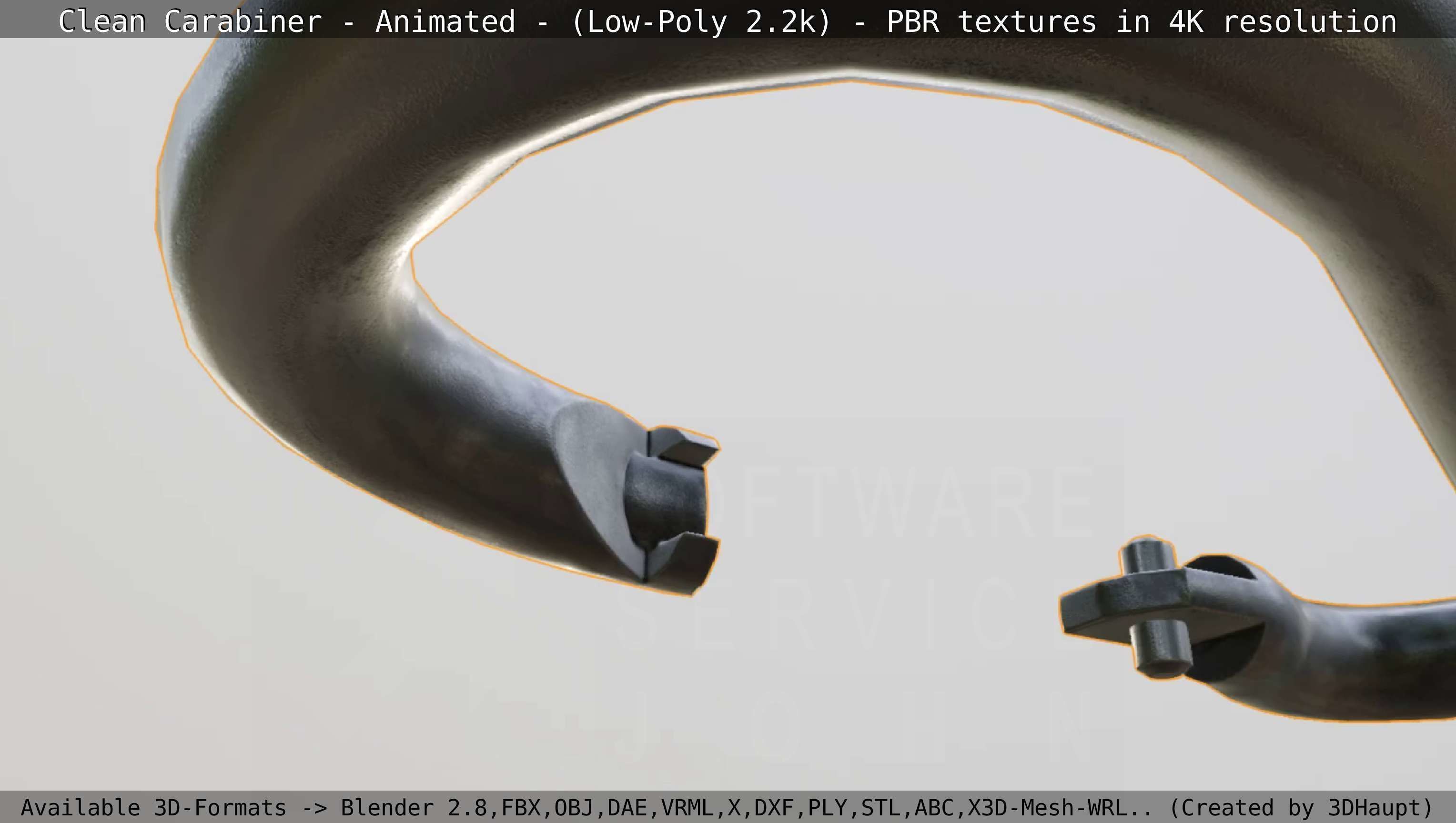 Carabiner - Karabinerhaken - Low-Poly - Animated Low-poly 3D model_22