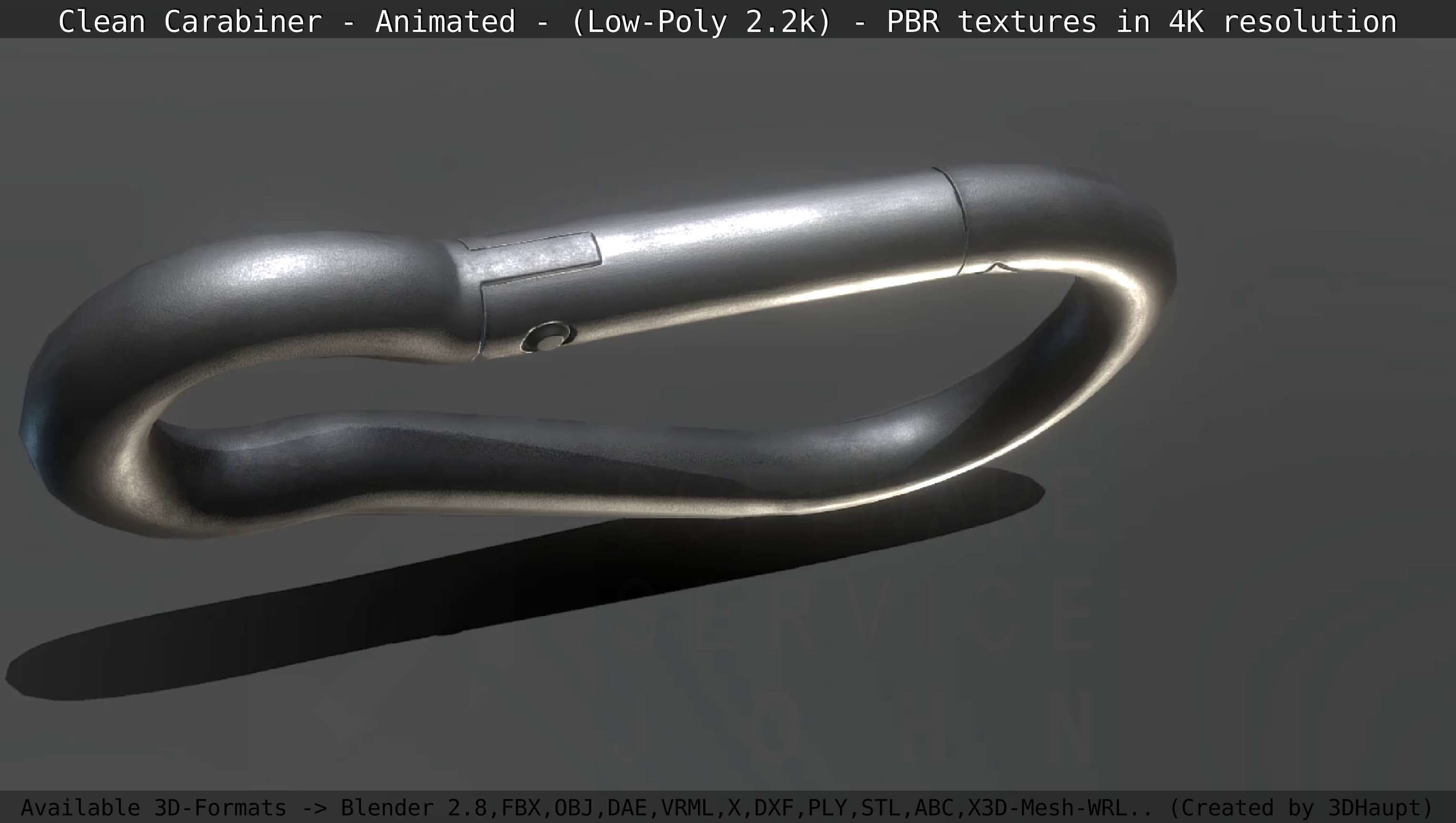 Carabiner - Karabinerhaken - Low-Poly - Animated Low-poly 3D model_74