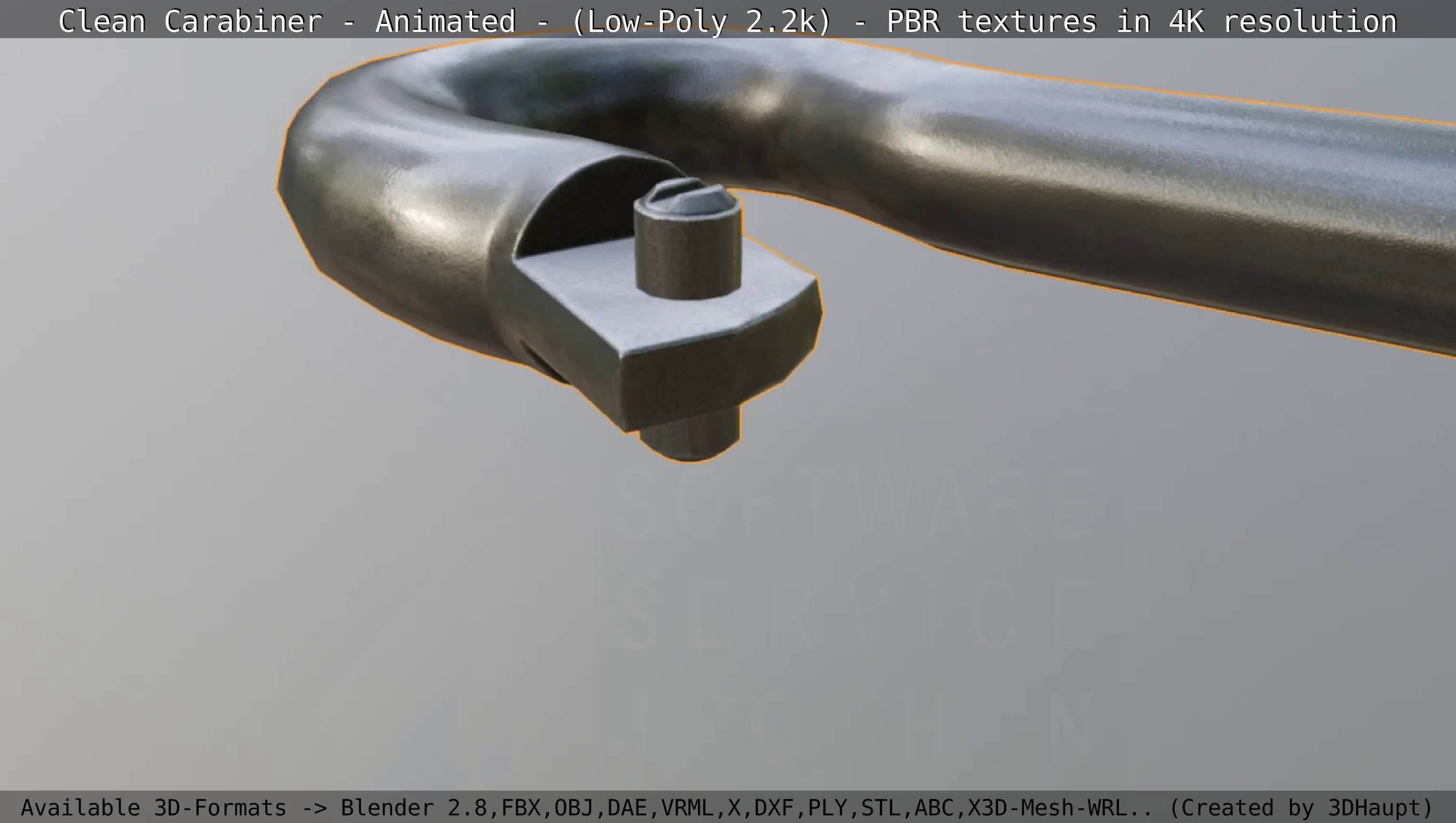 Carabiner - Karabinerhaken - Low-Poly - Animated Low-poly 3D model_20