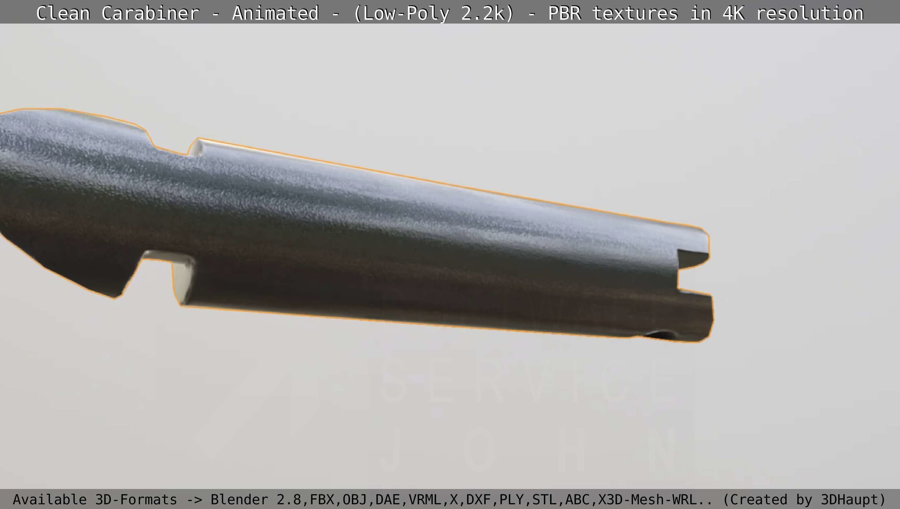 Carabiner - Karabinerhaken - Low-Poly - Animated Low-poly 3D model_45