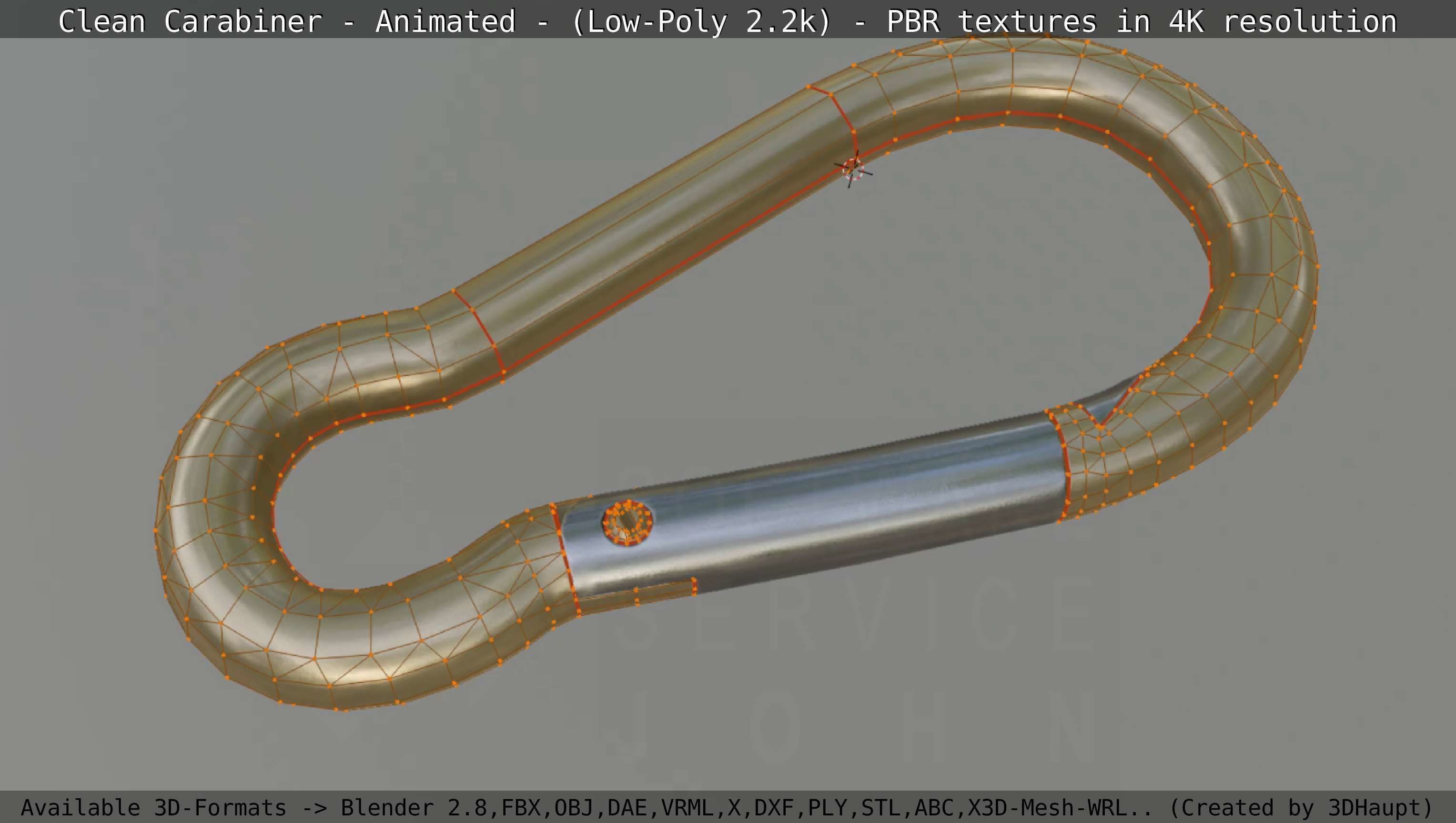 Carabiner - Karabinerhaken - Low-Poly - Animated Low-poly 3D model_35