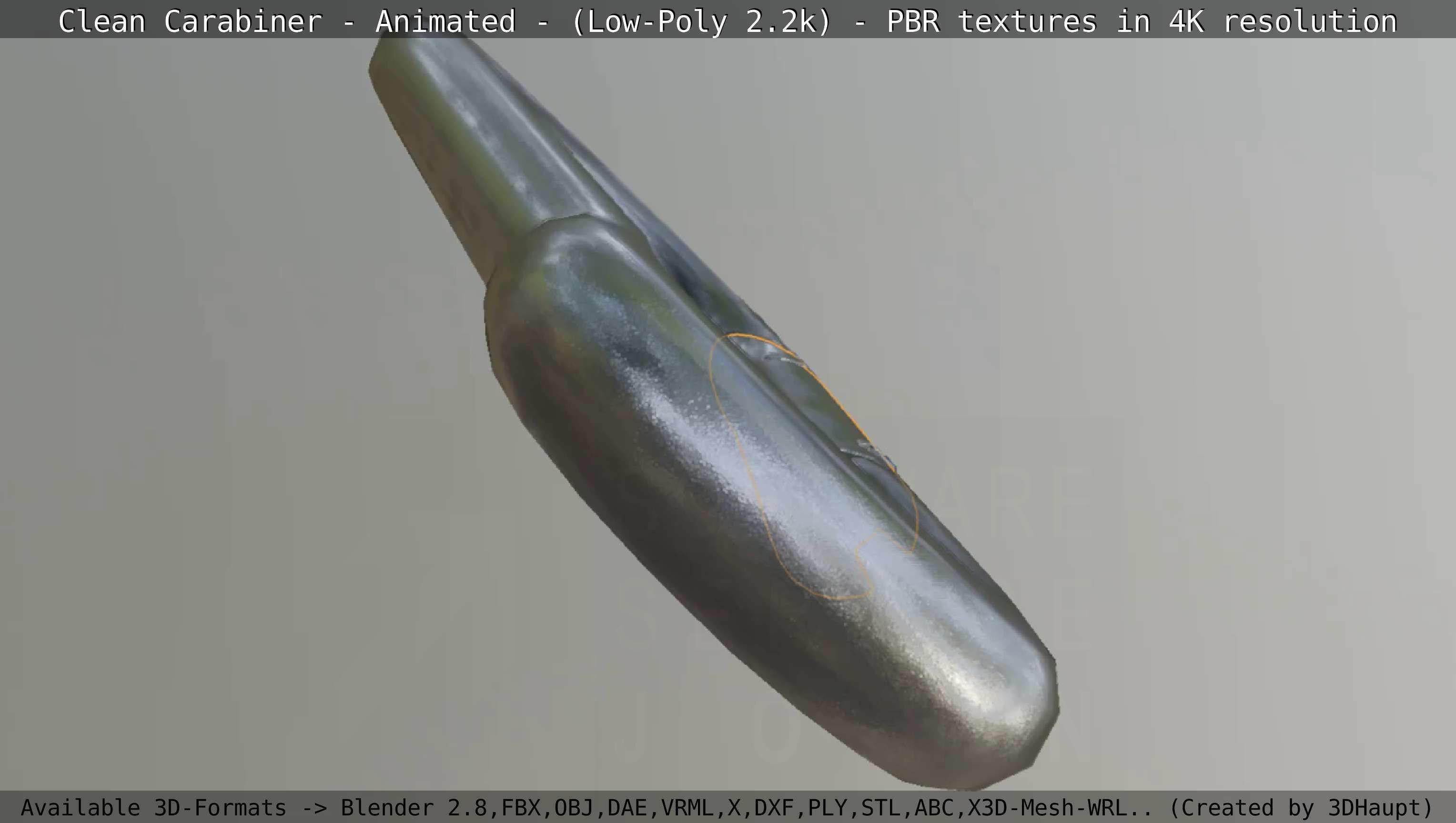 Carabiner - Karabinerhaken - Low-Poly - Animated Low-poly 3D model_57