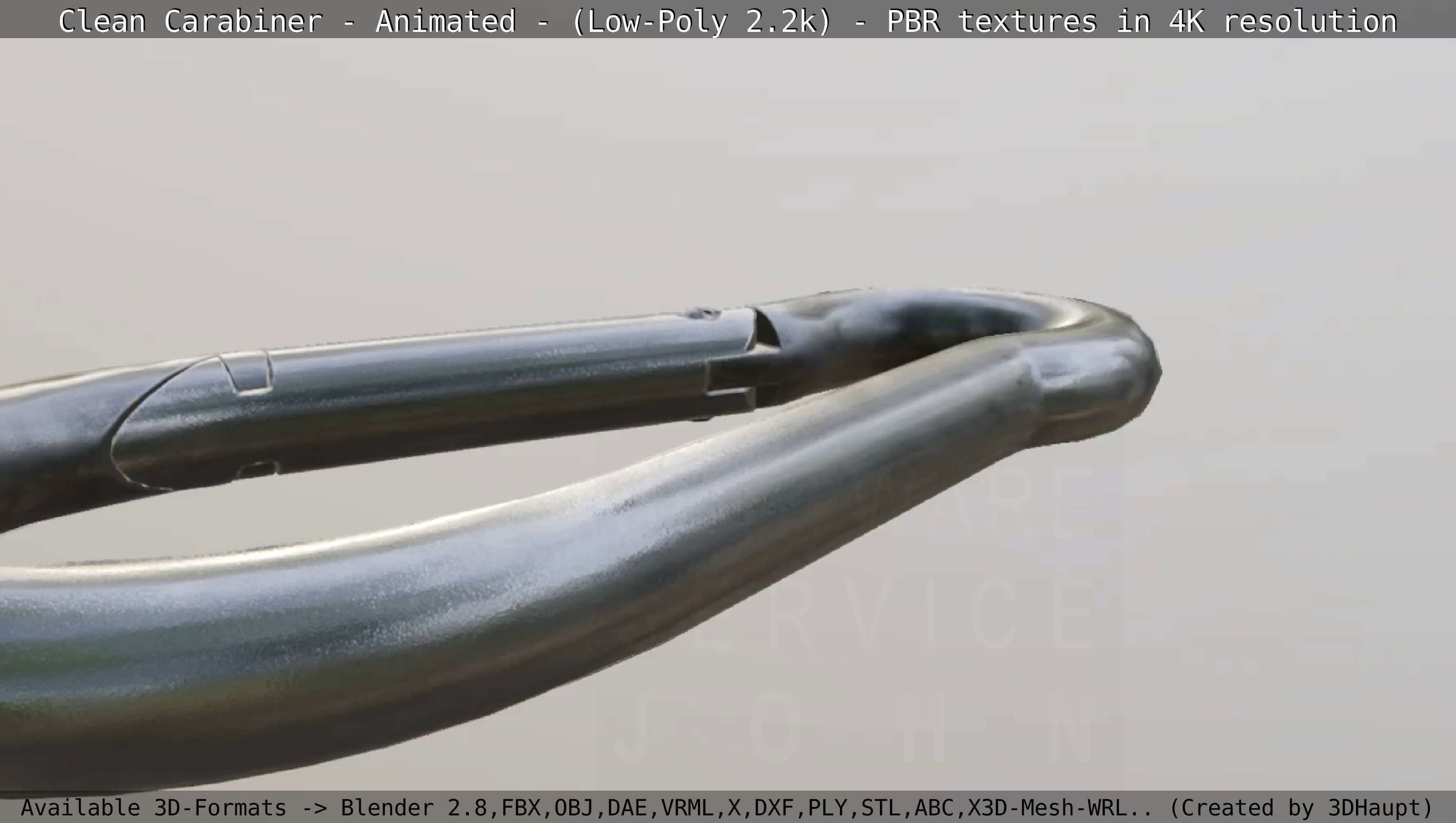 Carabiner - Karabinerhaken - Low-Poly - Animated Low-poly 3D model_36