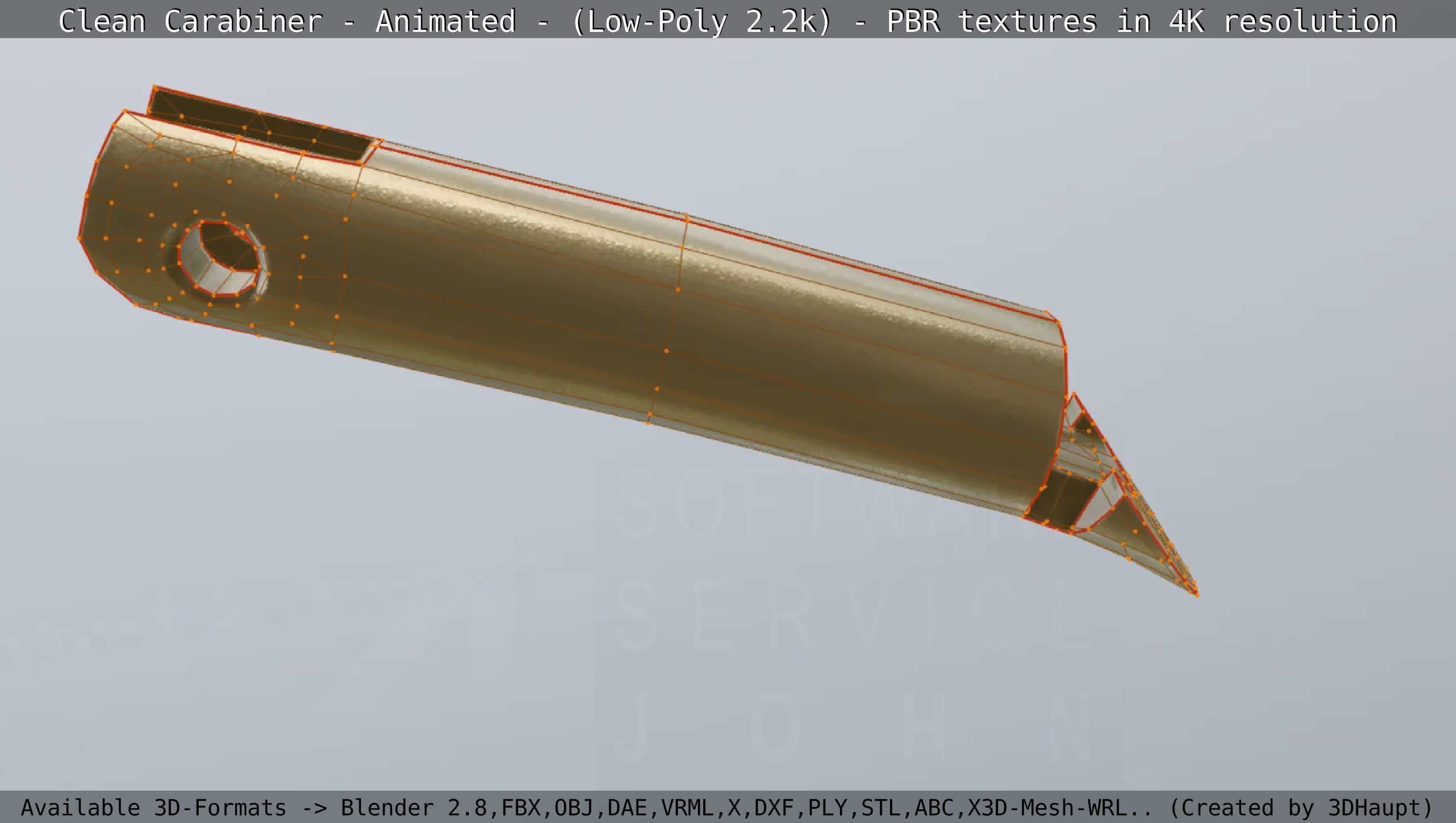 Carabiner - Karabinerhaken - Low-Poly - Animated Low-poly 3D model_49