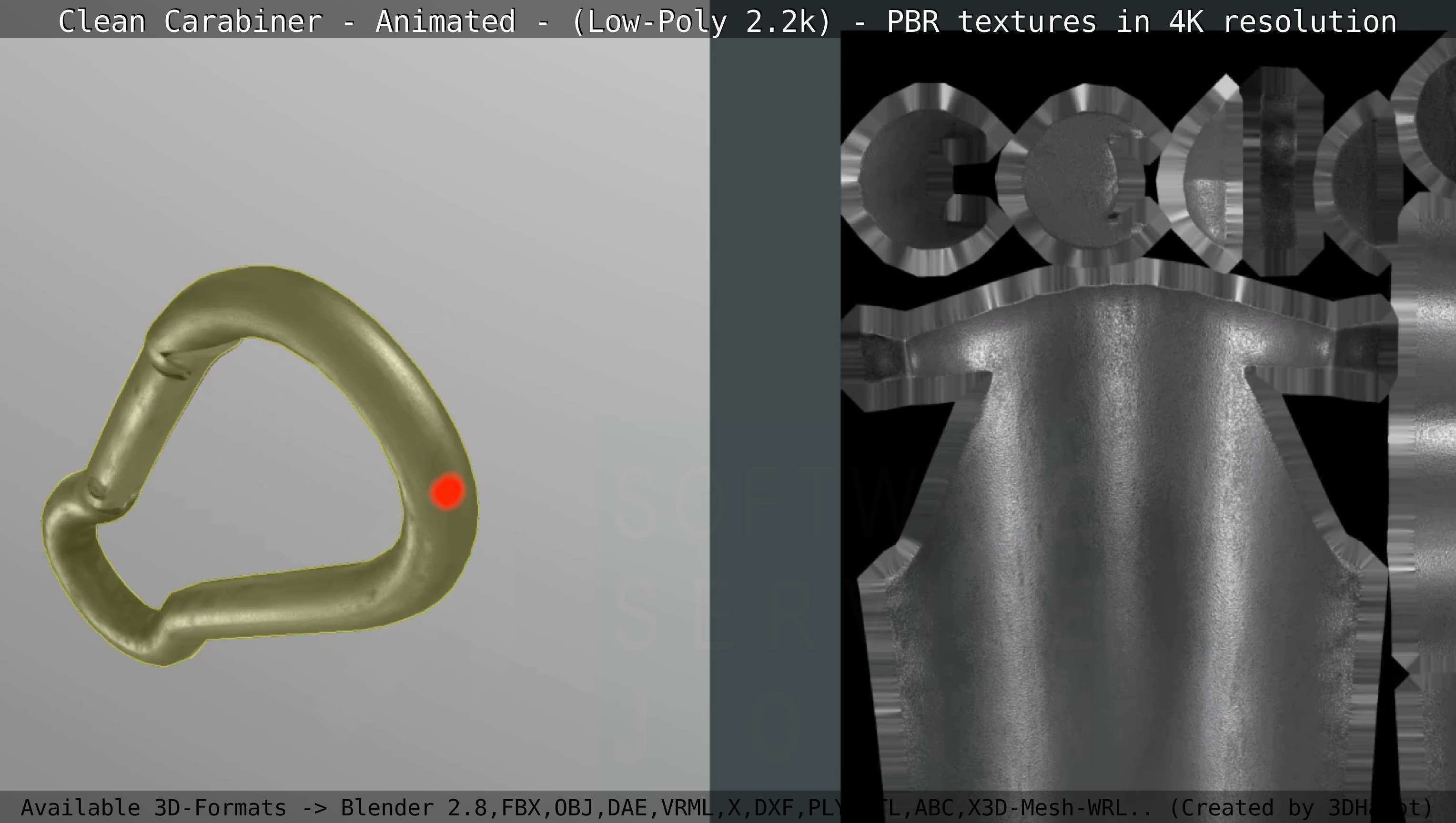 Carabiner - Karabinerhaken - Low-Poly - Animated Low-poly 3D model_26