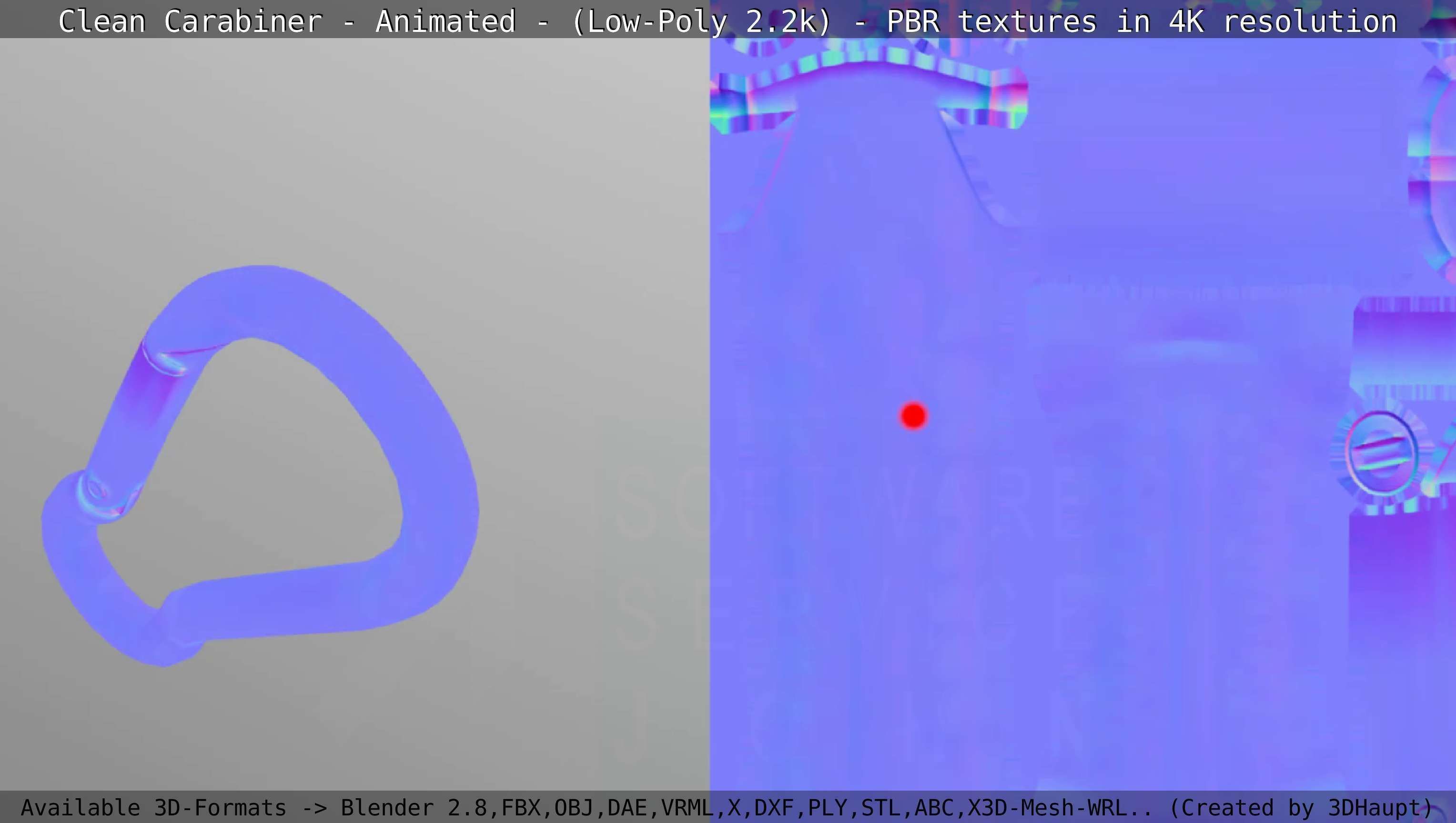 Carabiner - Karabinerhaken - Low-Poly - Animated Low-poly 3D model_31