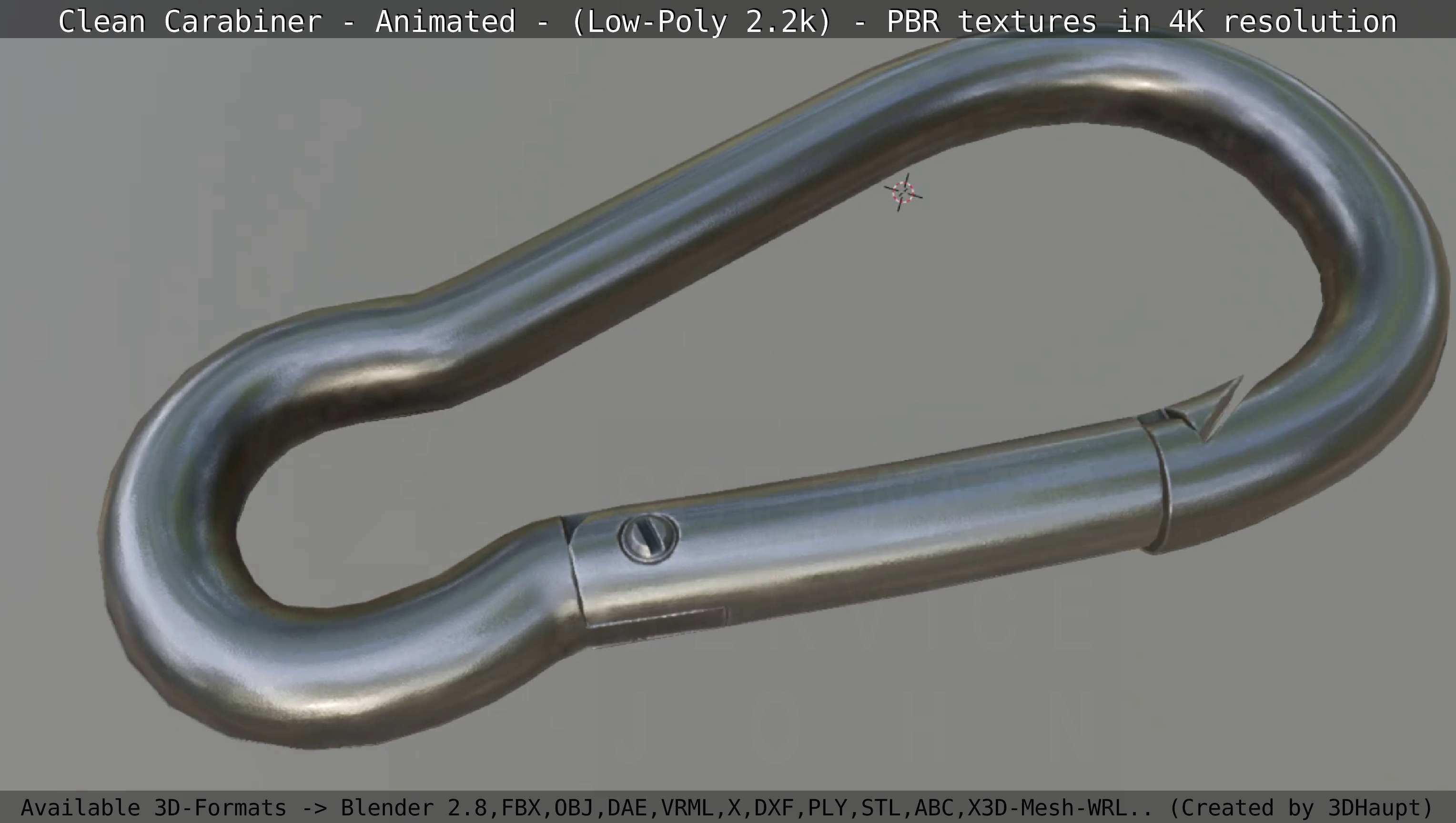 Carabiner - Karabinerhaken - Low-Poly - Animated Low-poly 3D model_12