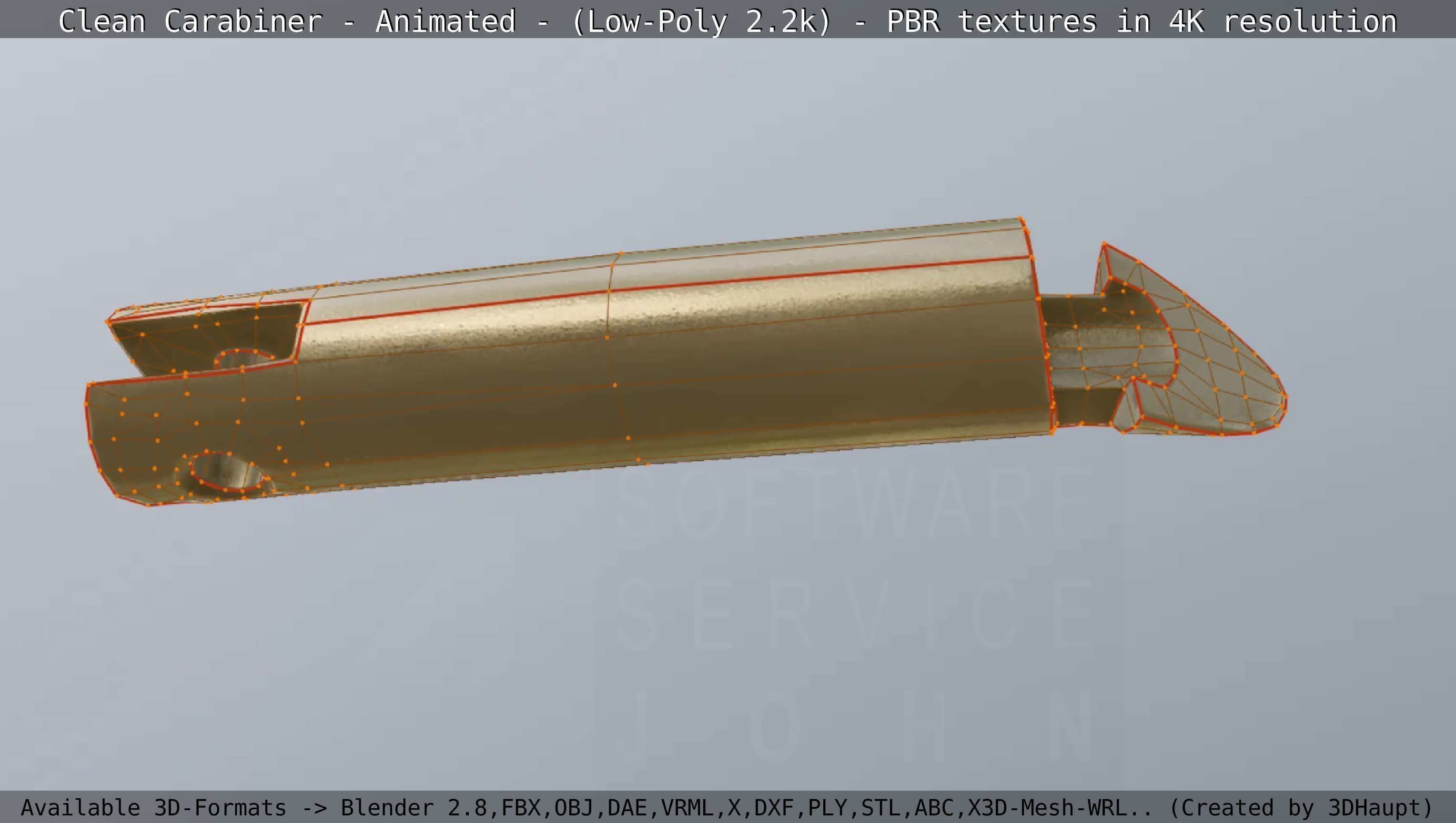 Carabiner - Karabinerhaken - Low-Poly - Animated Low-poly 3D model_48