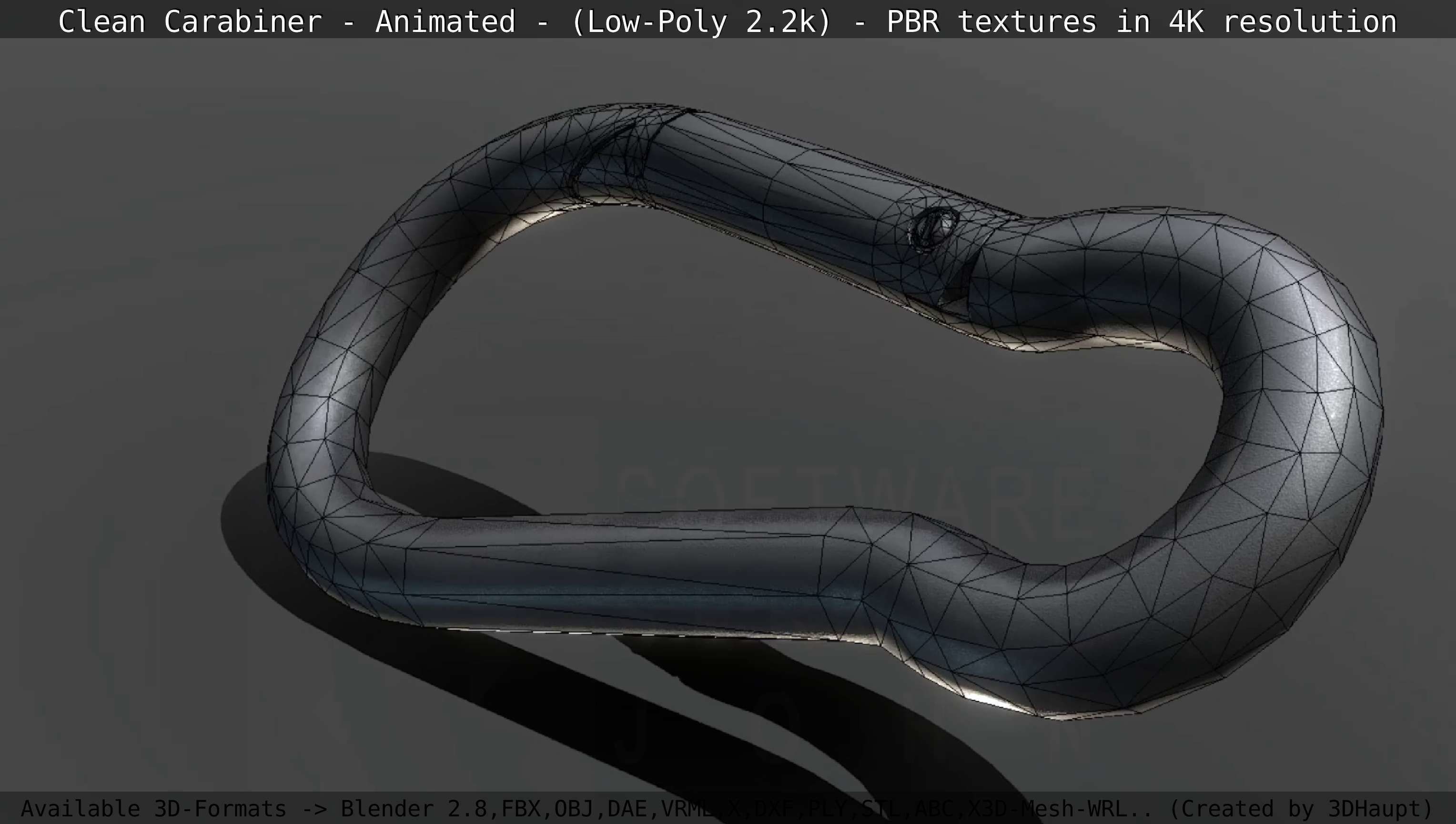 Carabiner - Karabinerhaken - Low-Poly - Animated Low-poly 3D model_77