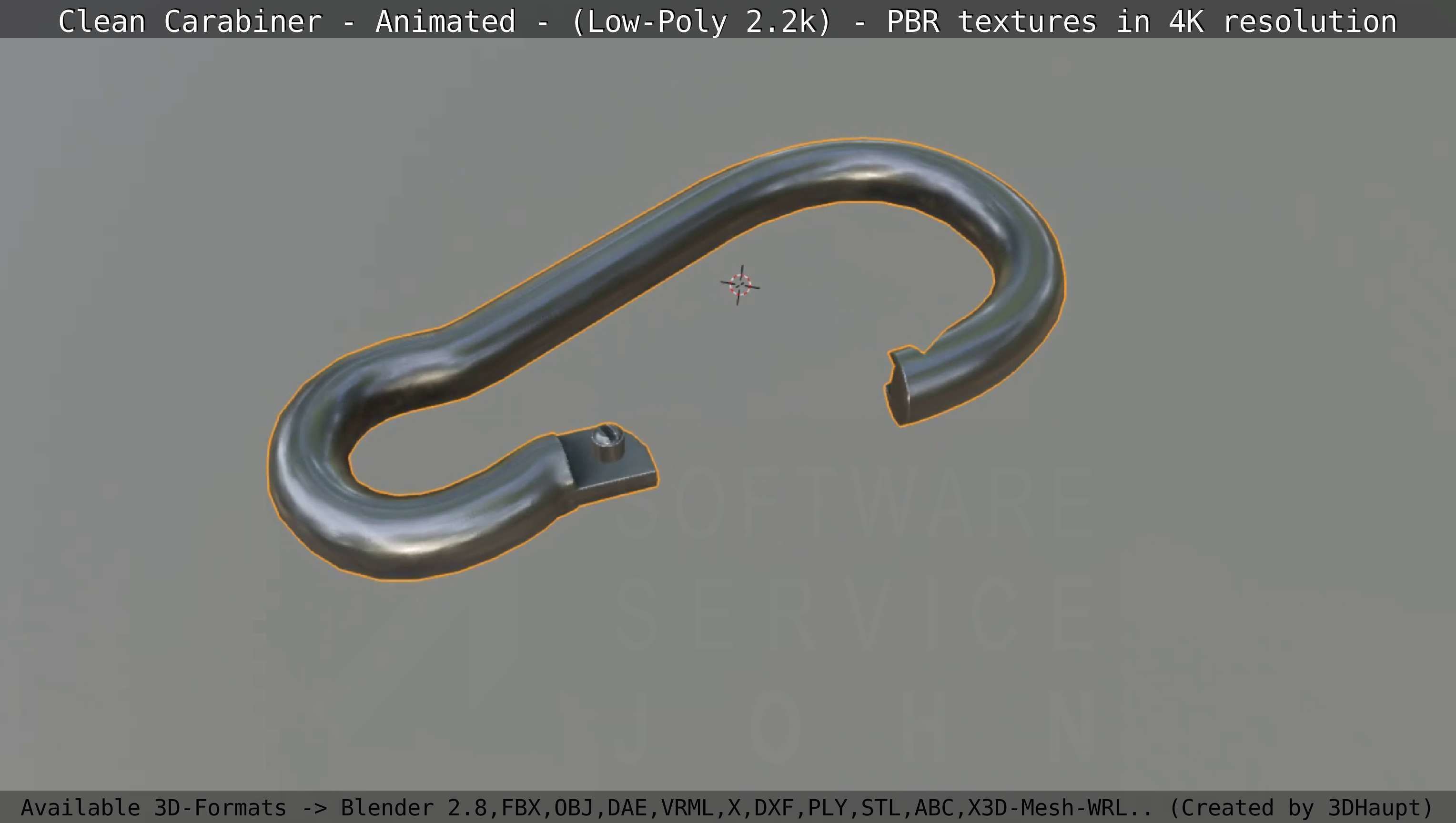 Carabiner - Karabinerhaken - Low-Poly - Animated Low-poly 3D model_65