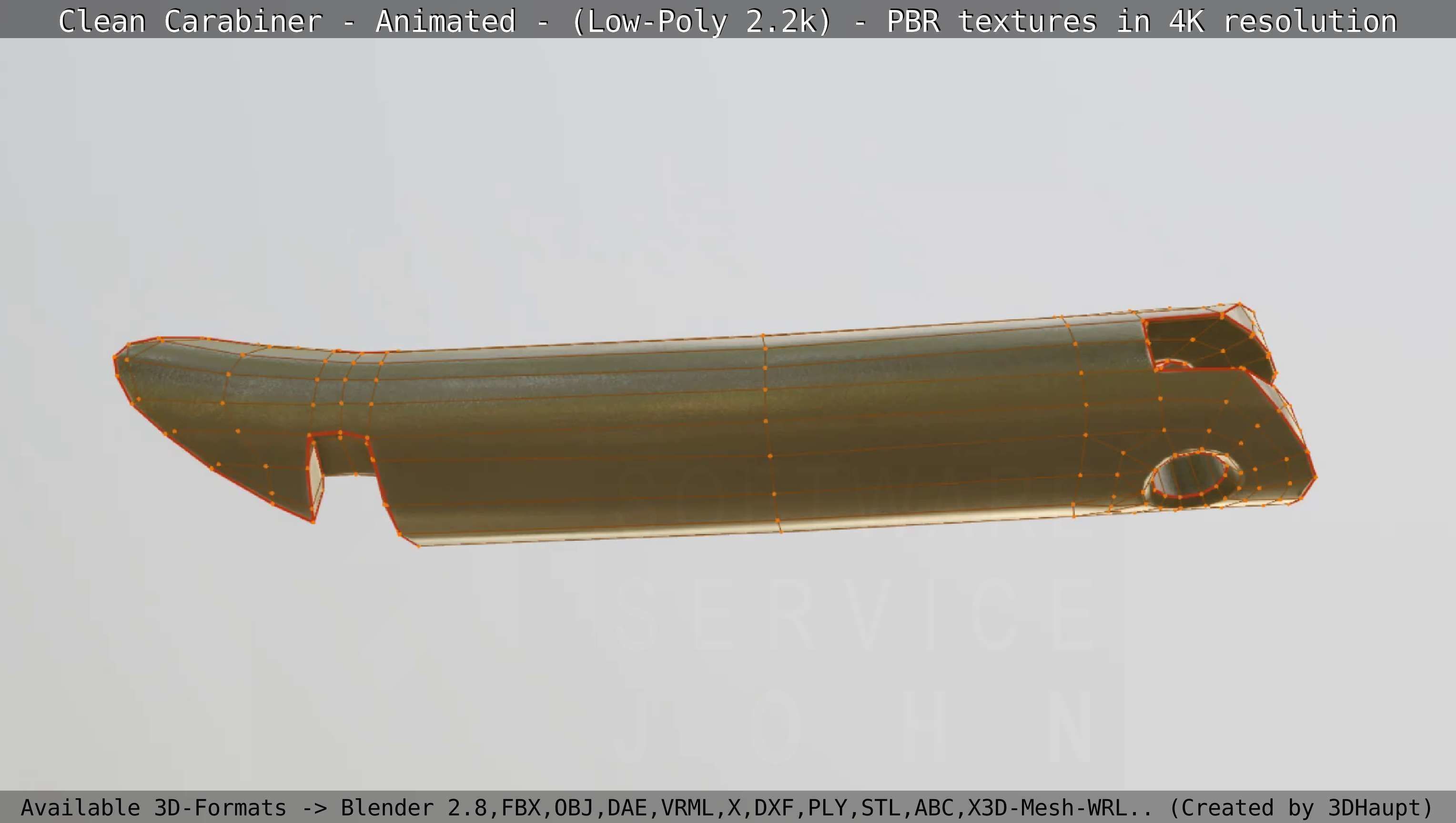 Carabiner - Karabinerhaken - Low-Poly - Animated Low-poly 3D model_52