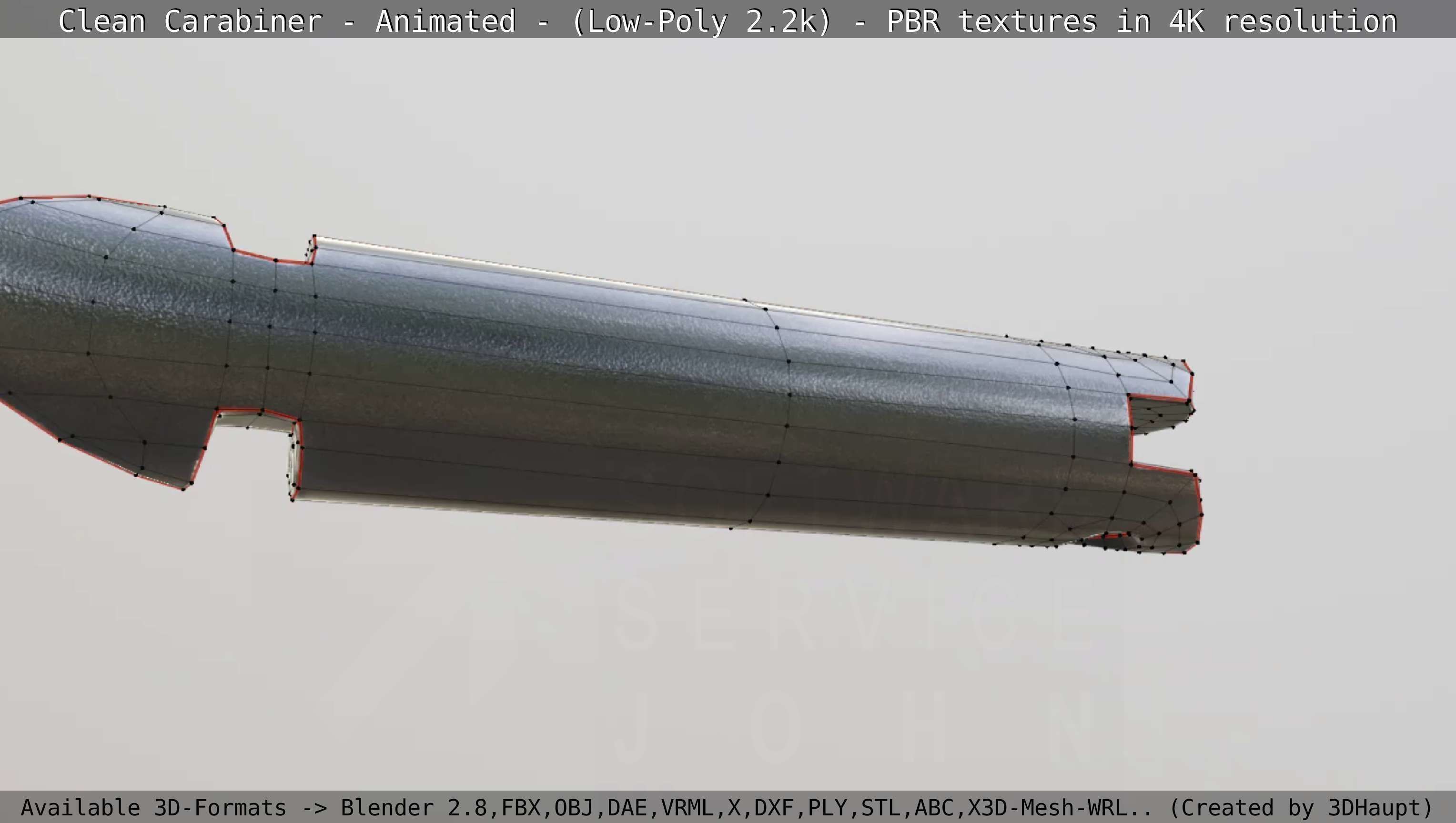 Carabiner - Karabinerhaken - Low-Poly - Animated Low-poly 3D model_46