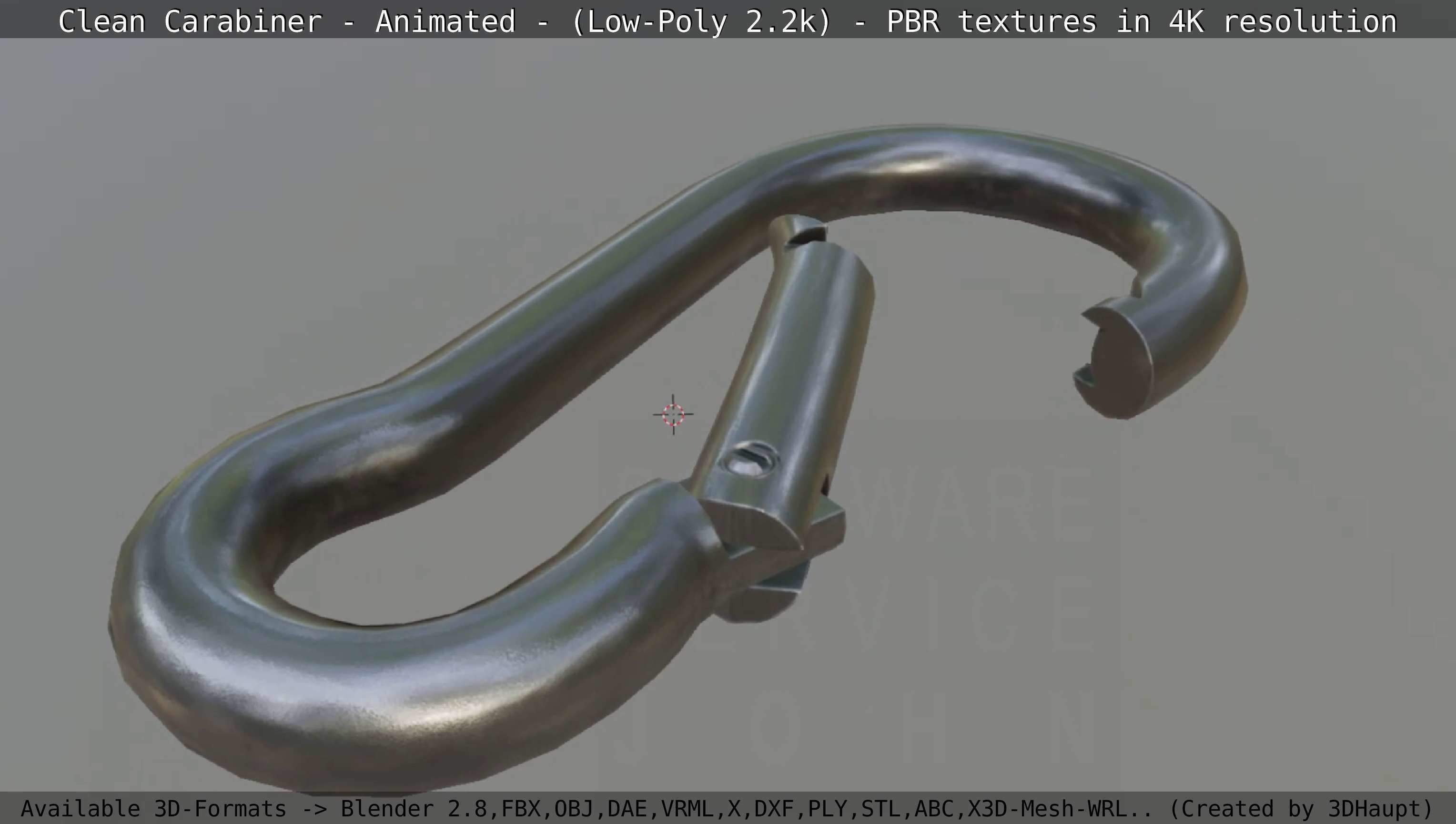 Carabiner - Karabinerhaken - Low-Poly - Animated Low-poly 3D model_3