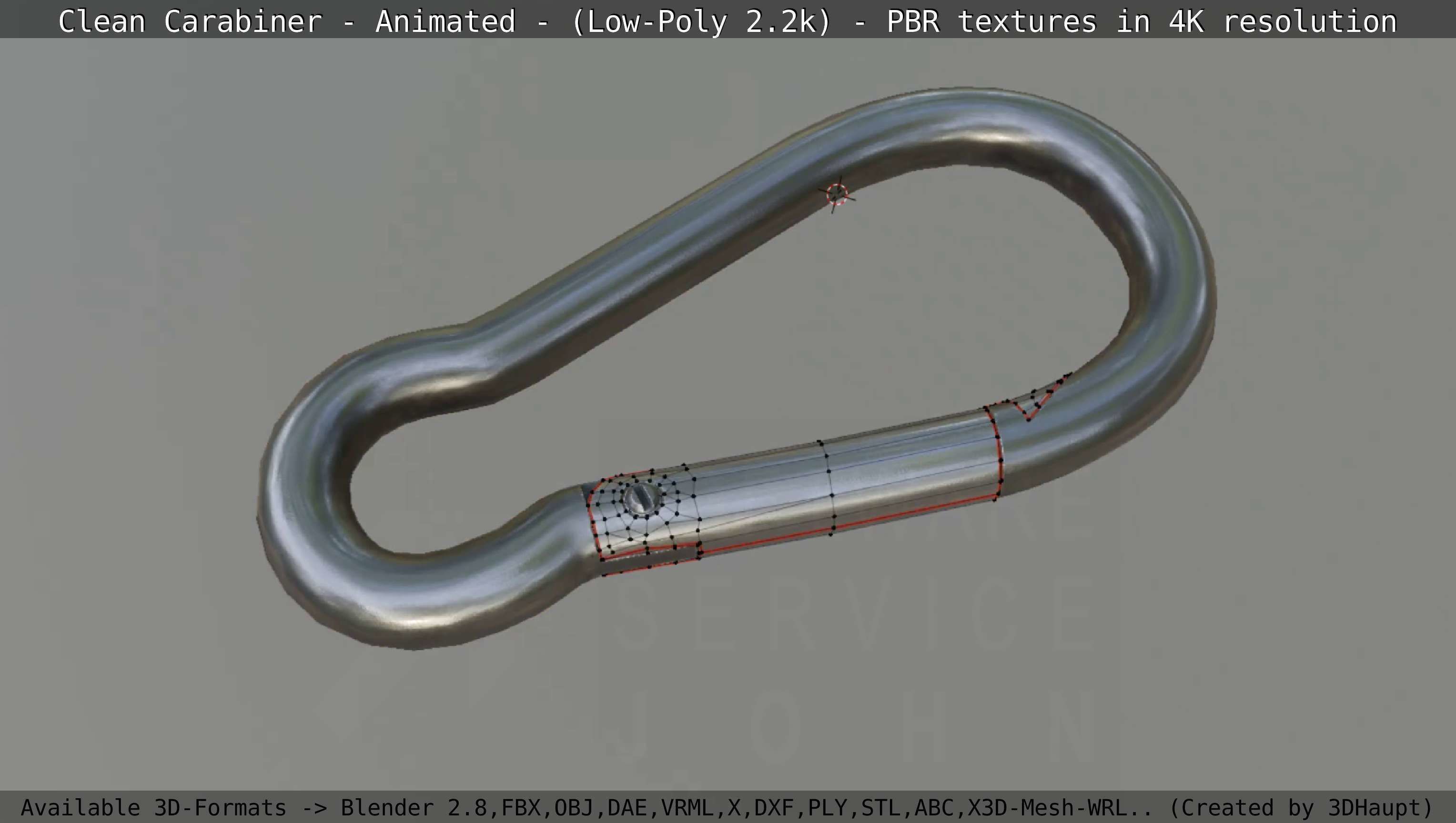 Carabiner - Karabinerhaken - Low-Poly - Animated Low-poly 3D model_38