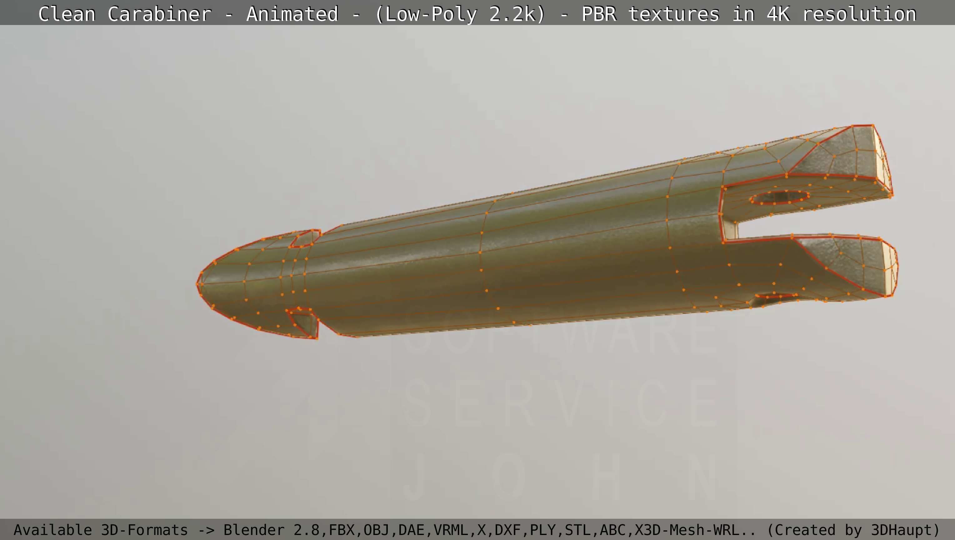 Carabiner - Karabinerhaken - Low-Poly - Animated Low-poly 3D model_54