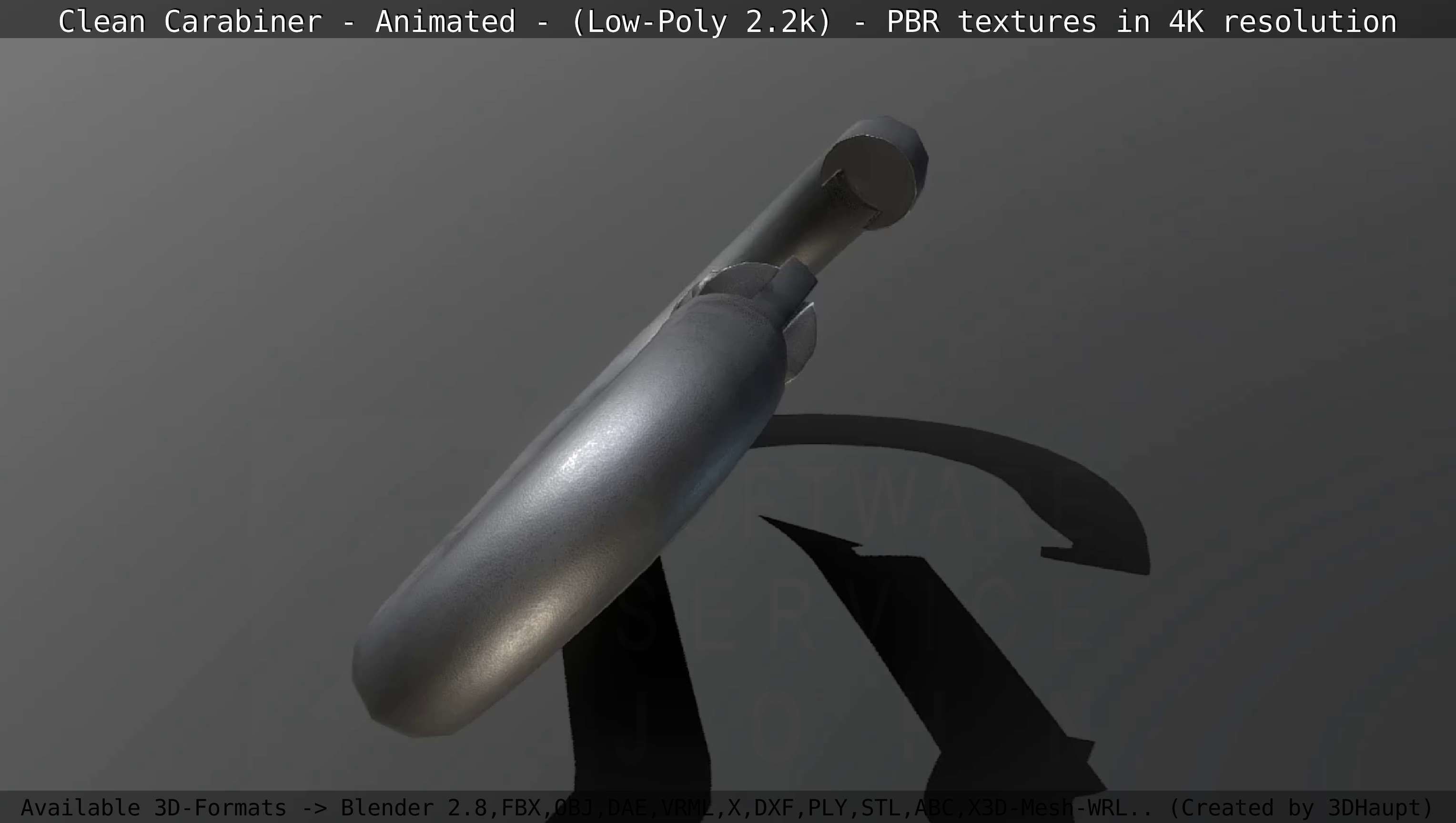 Carabiner - Karabinerhaken - Low-Poly - Animated Low-poly 3D model_72