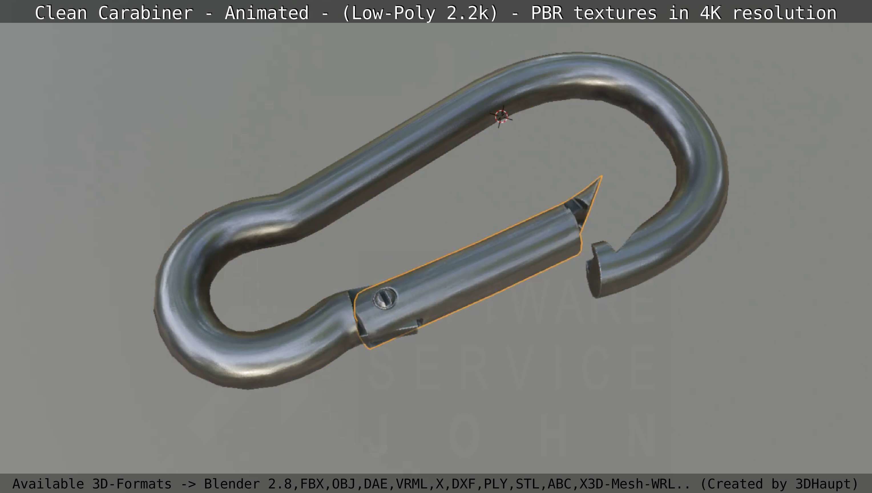 Carabiner - Karabinerhaken - Low-Poly - Animated Low-poly 3D model_41