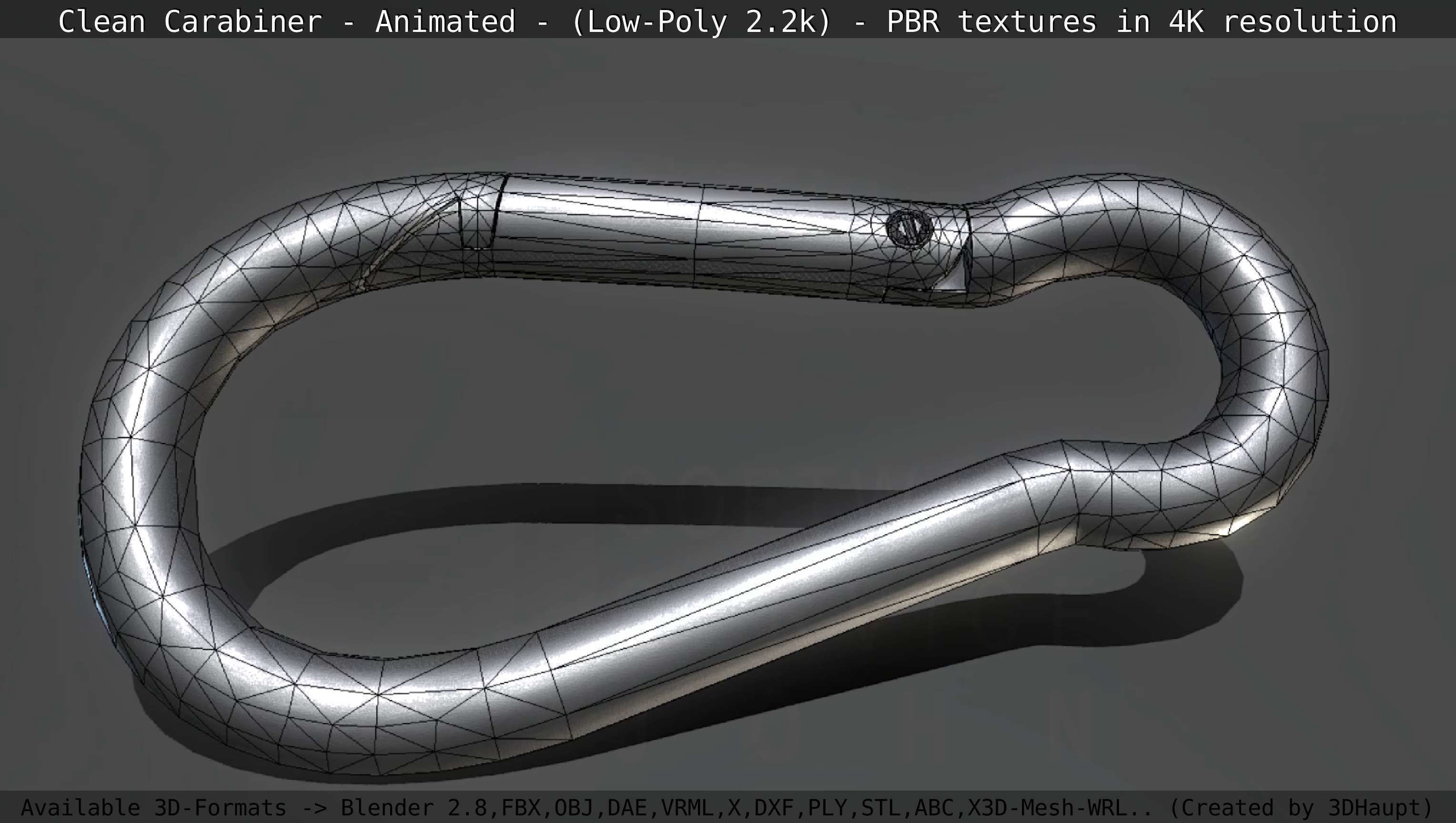 Carabiner - Karabinerhaken - Low-Poly - Animated Low-poly 3D model_81