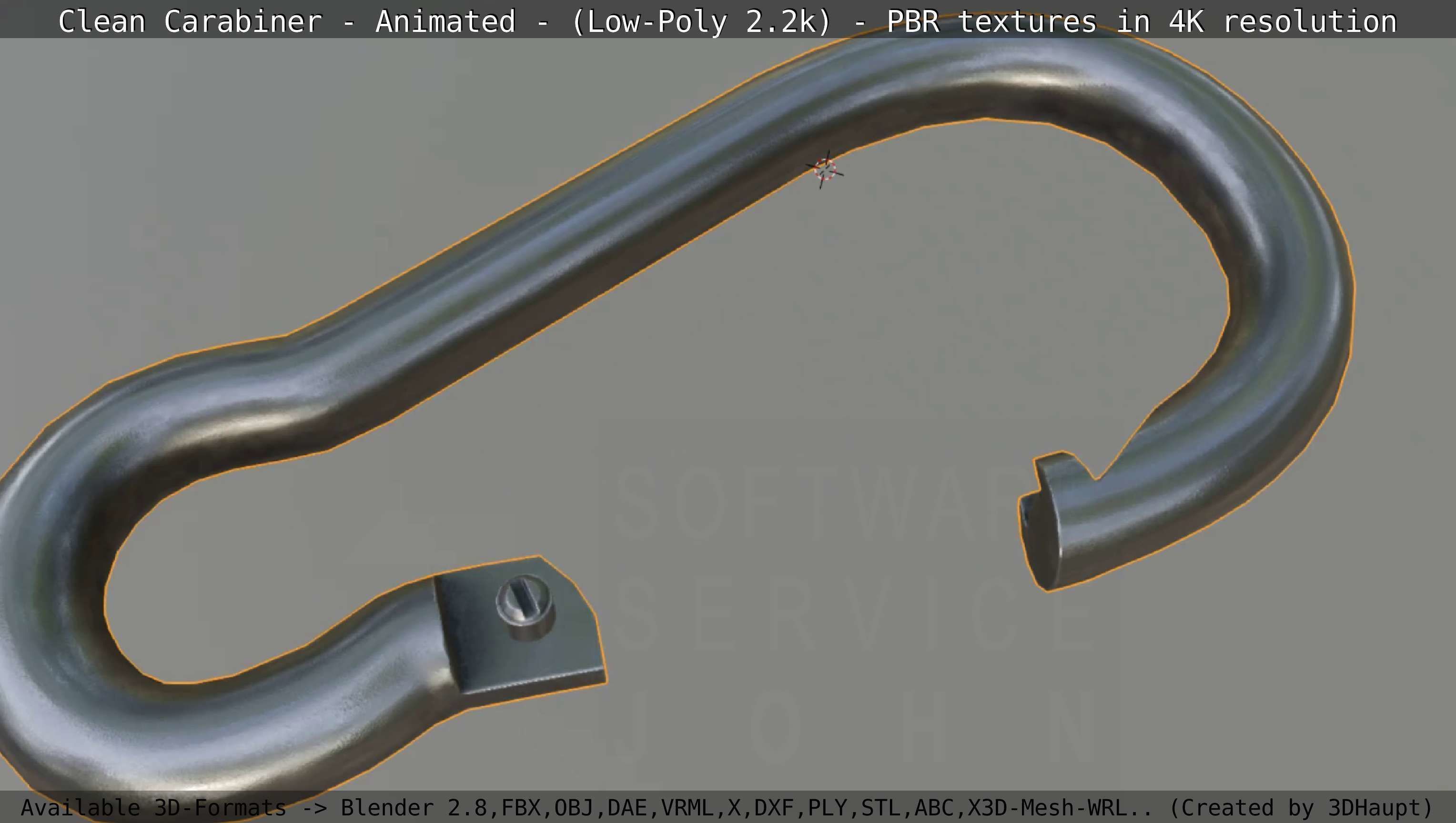 Carabiner - Karabinerhaken - Low-Poly - Animated Low-poly 3D model_56