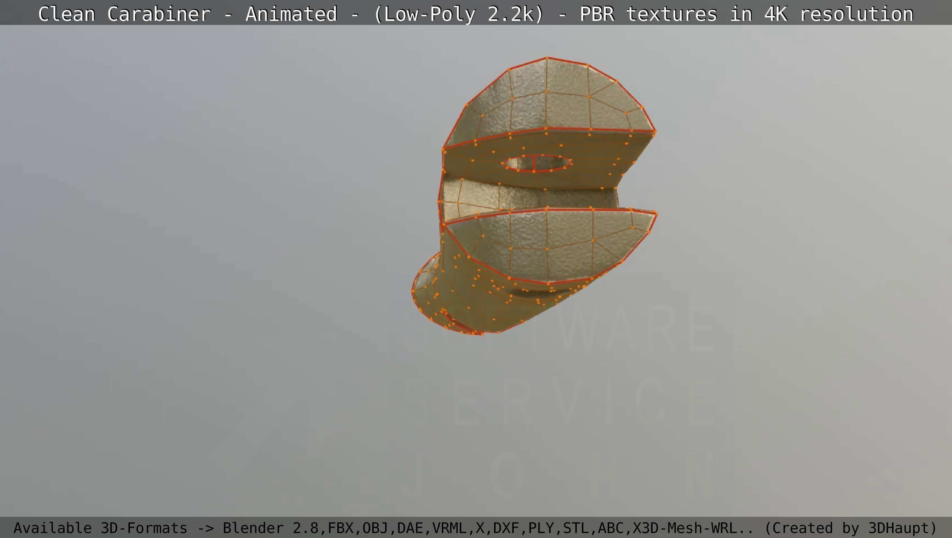 Carabiner - Karabinerhaken - Low-Poly - Animated Low-poly 3D model_19