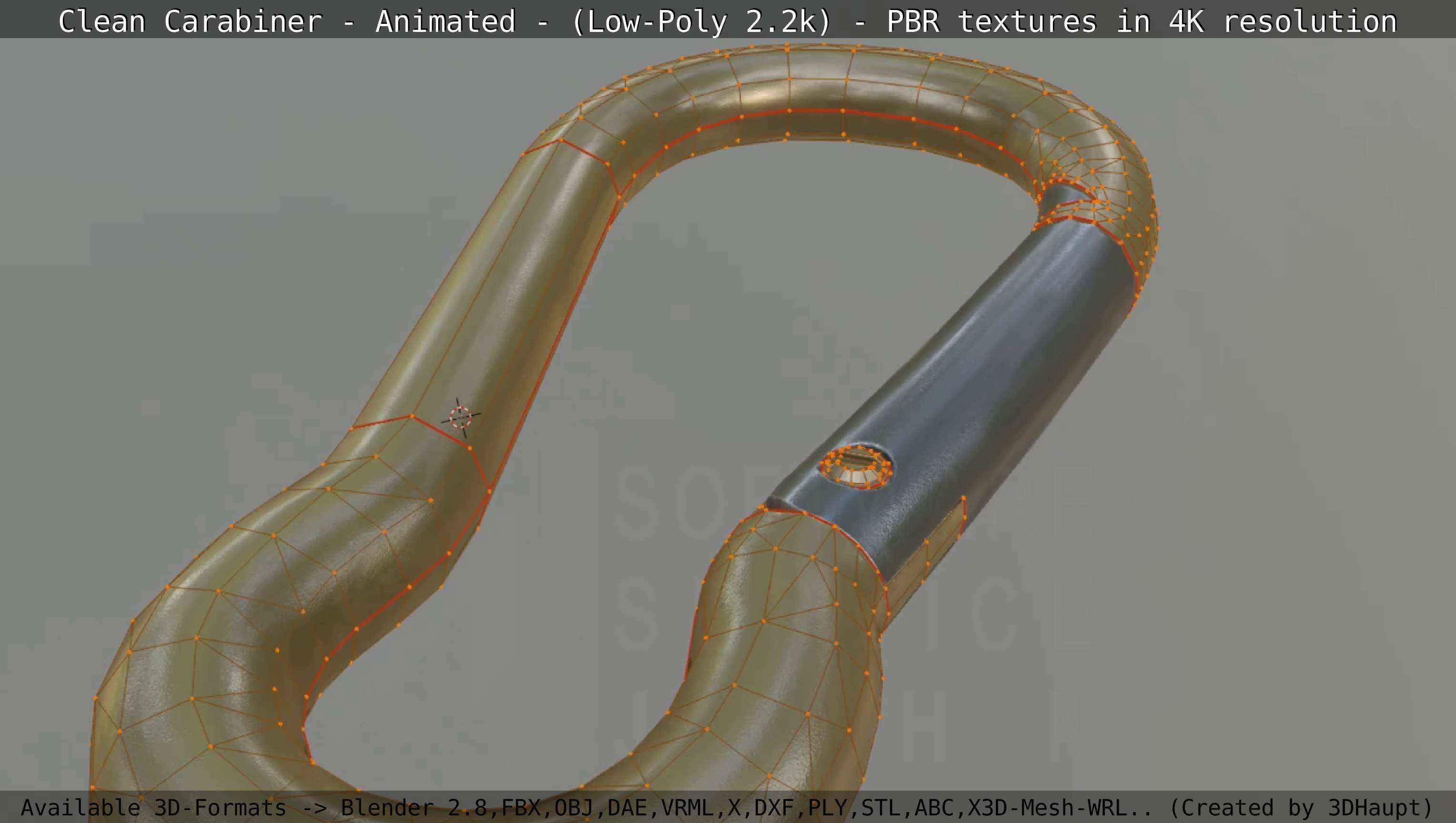 Carabiner - Karabinerhaken - Low-Poly - Animated Low-poly 3D model_37