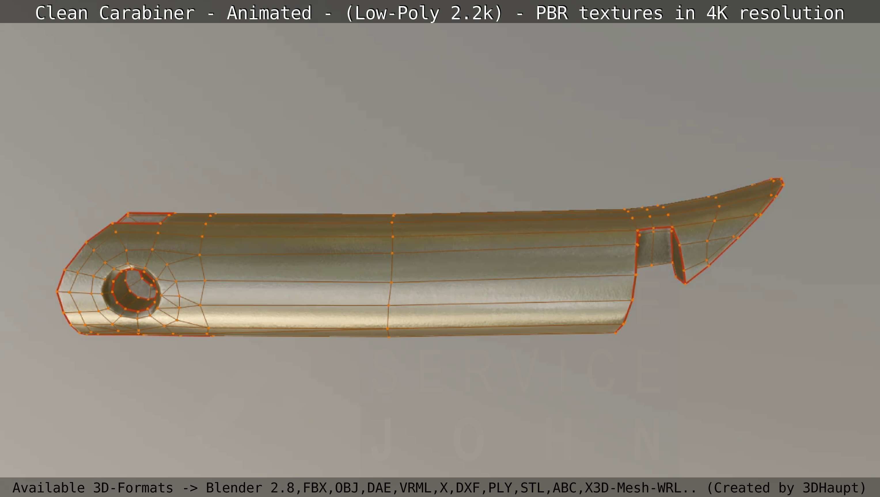 Carabiner - Karabinerhaken - Low-Poly - Animated Low-poly 3D model_47