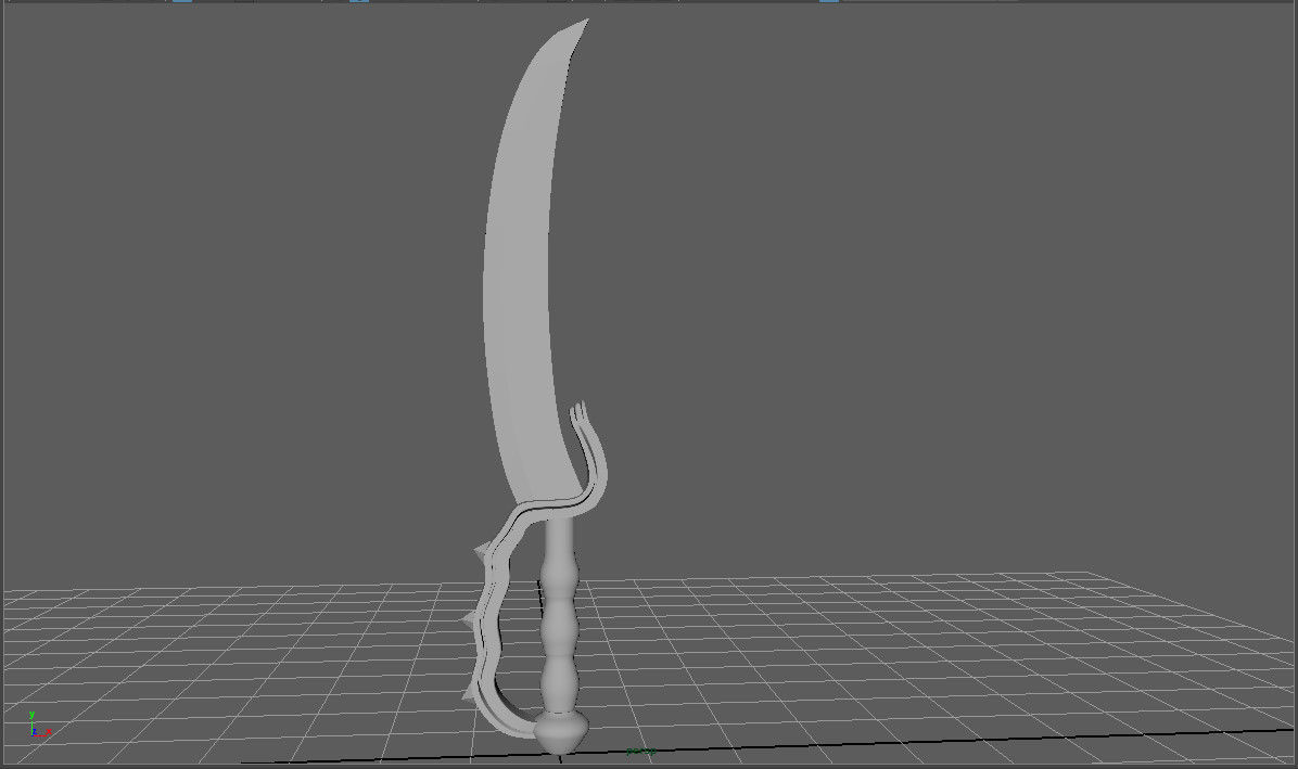 Dagger sword with gold accents Low-poly 3D model_5